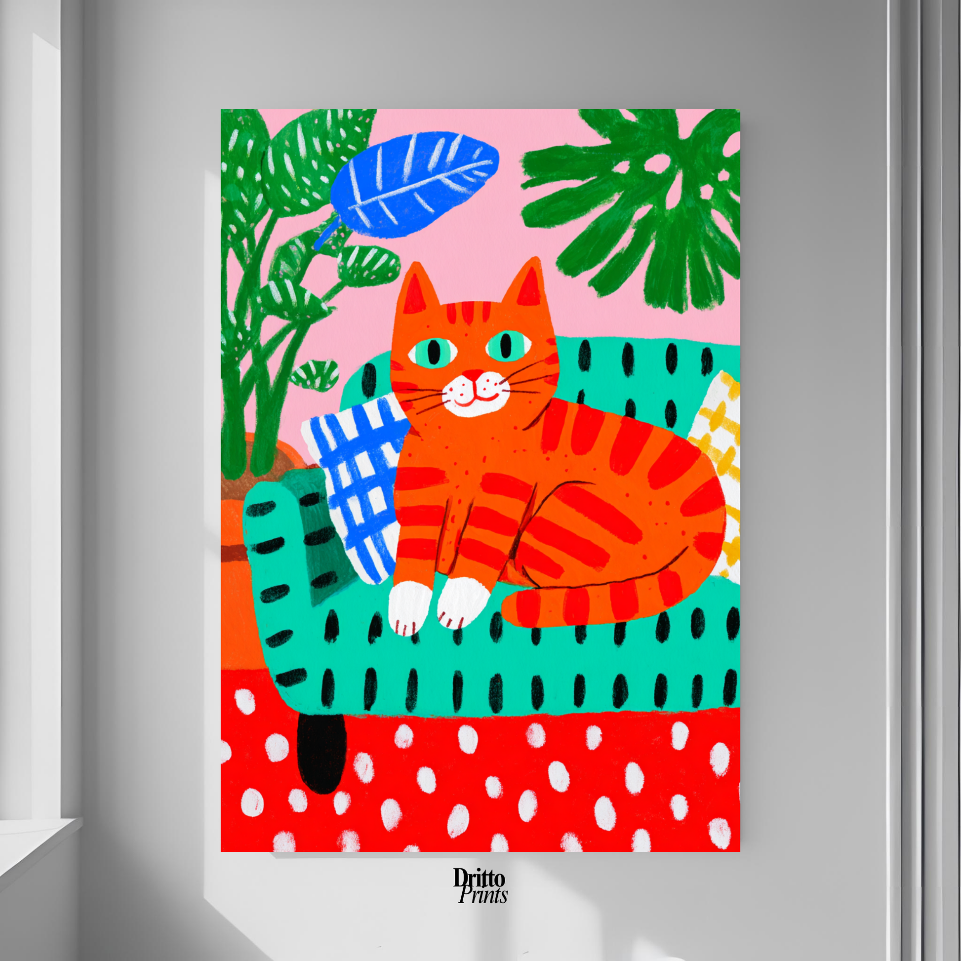 (PD39) Silly Orange Cat Caught in the Act - Poster