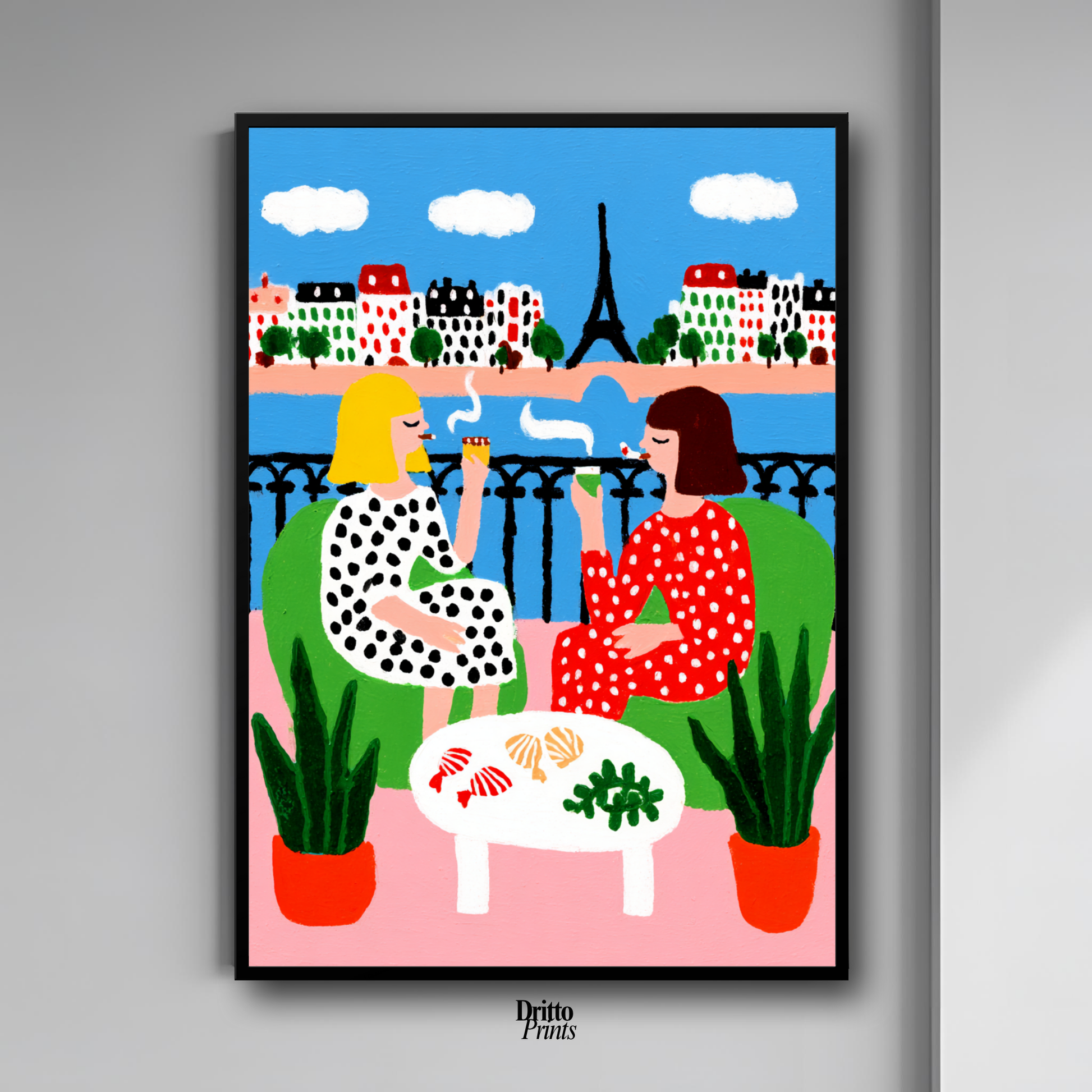 (FD36) Balcony Moments in Paris – Matisse Style Framed Matte Paper Poster