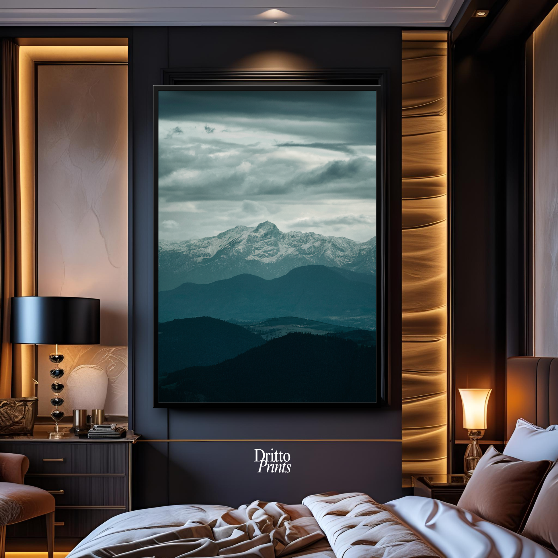 (FD24) Veil of Mountains - Framed matte paper poster