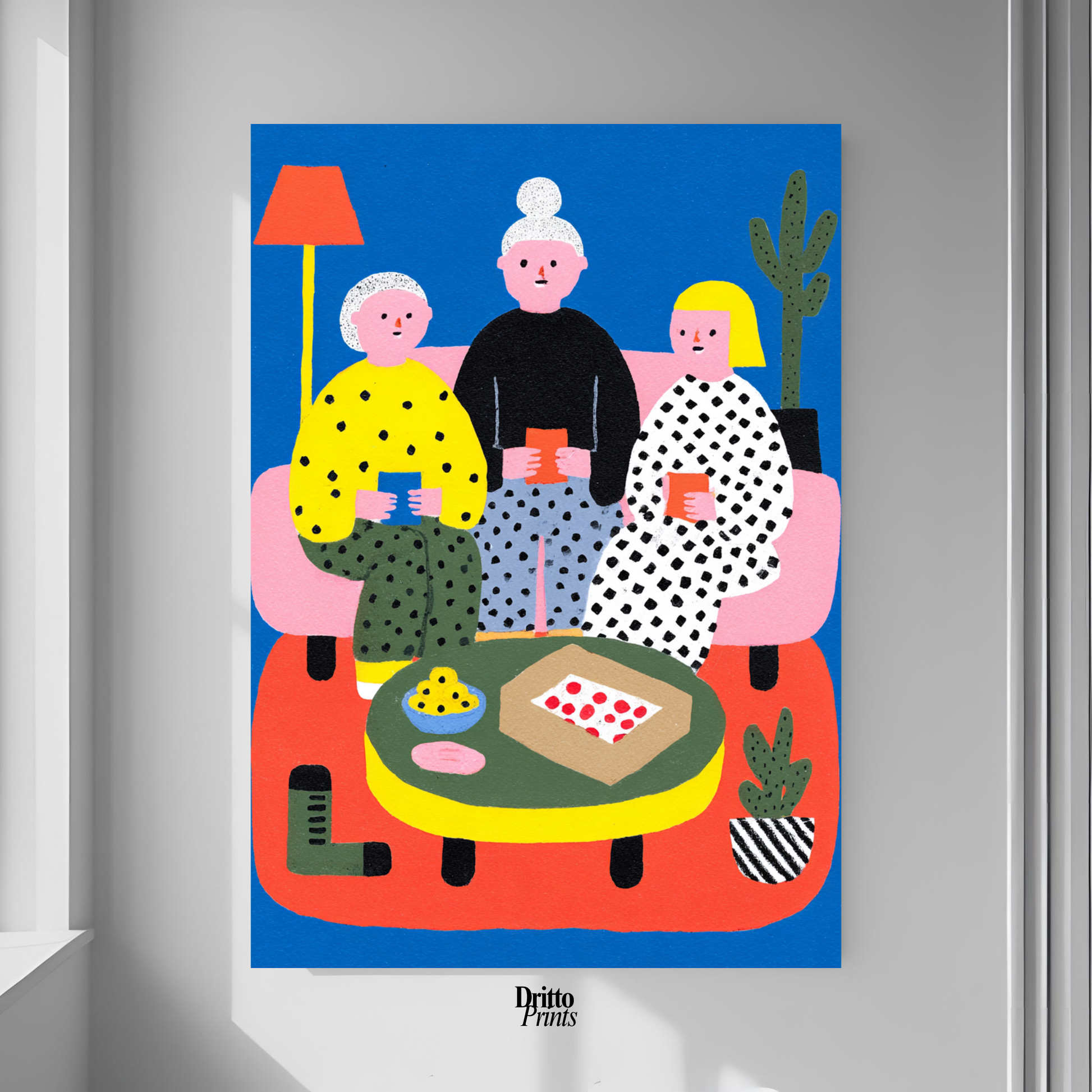 (PD36) Retro Sleepover – Pizza, Batman & 80s Living Room Poster