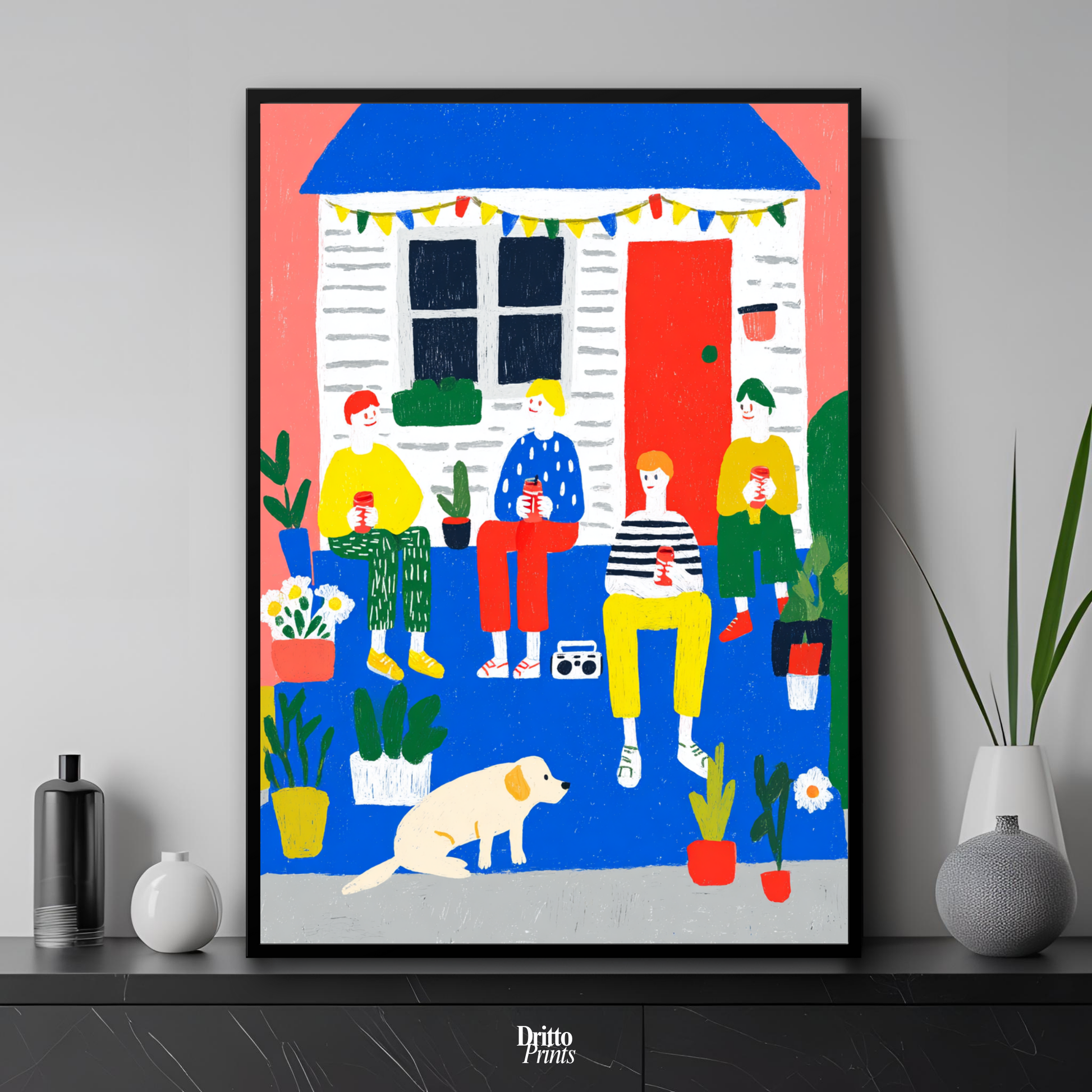(FD47) Summer Evenings 1984 - Framed matte paper poster