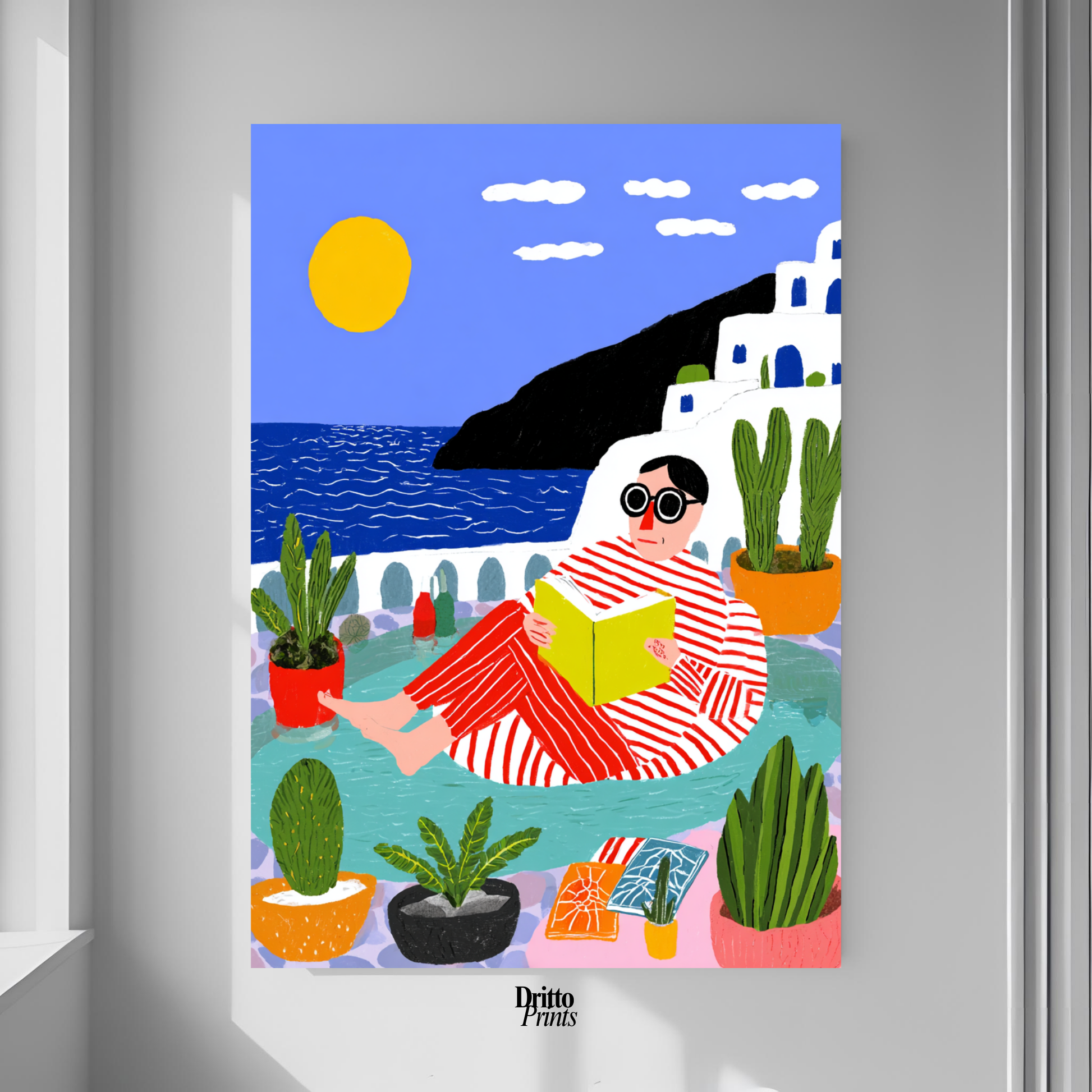 (PD38) Morning Glow at the Villa – 1980s Poolside Poster
