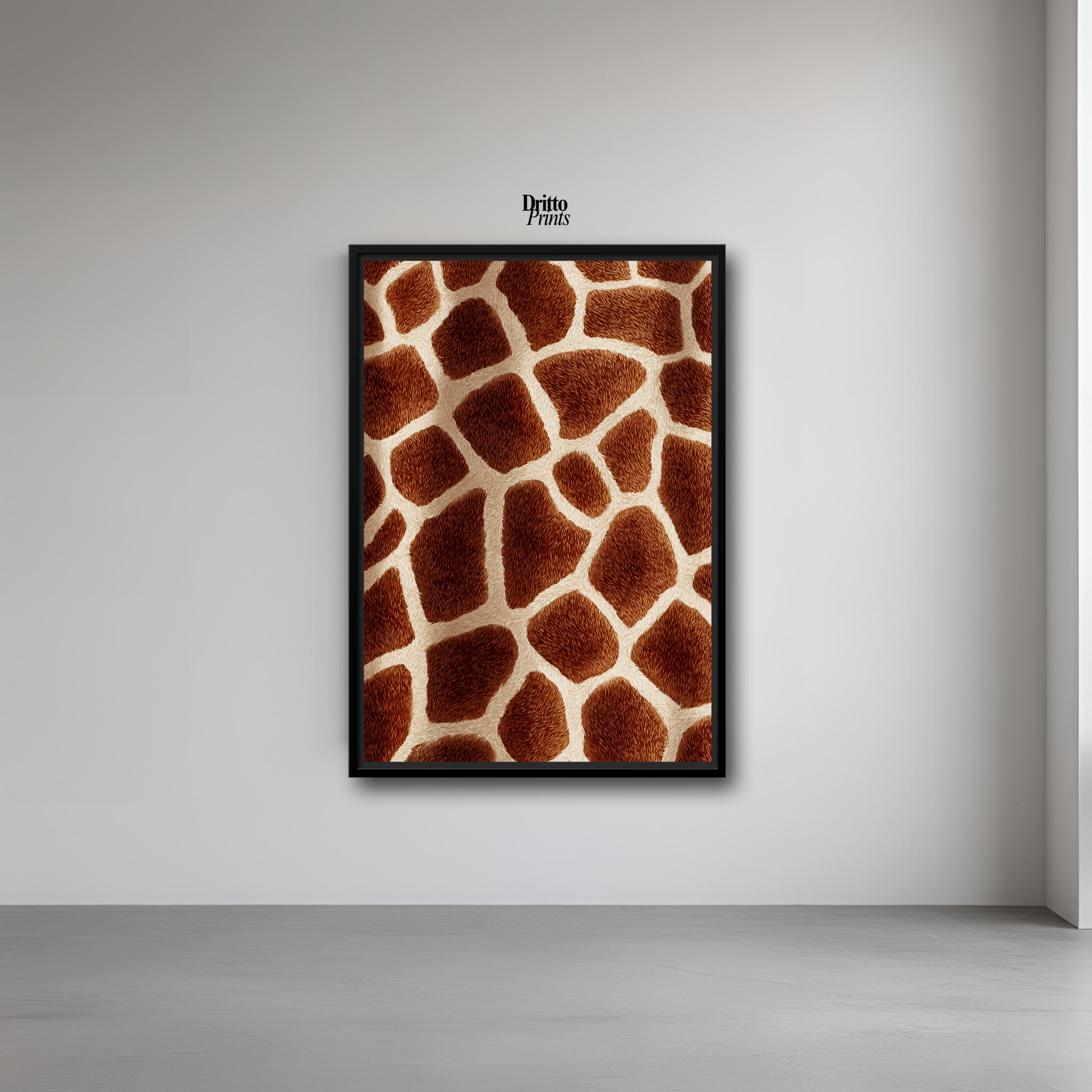 (CF7) Giraffe Stripes Skin Pattern - Framed canvas
