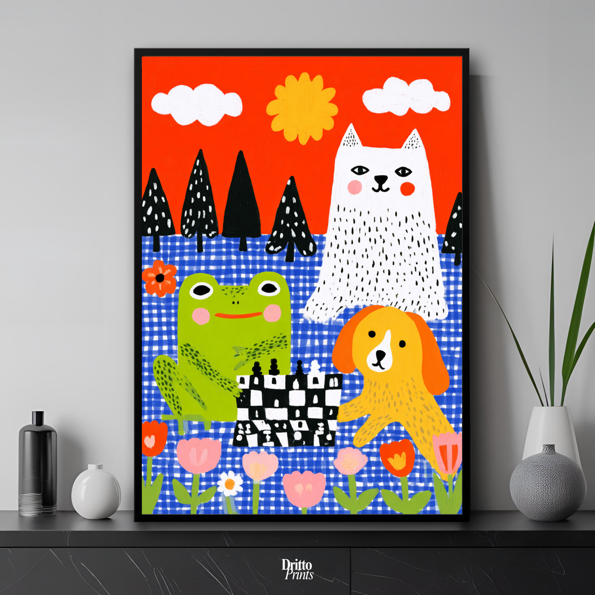 (FD49) The Game Night Trio – Framed matte paper poster