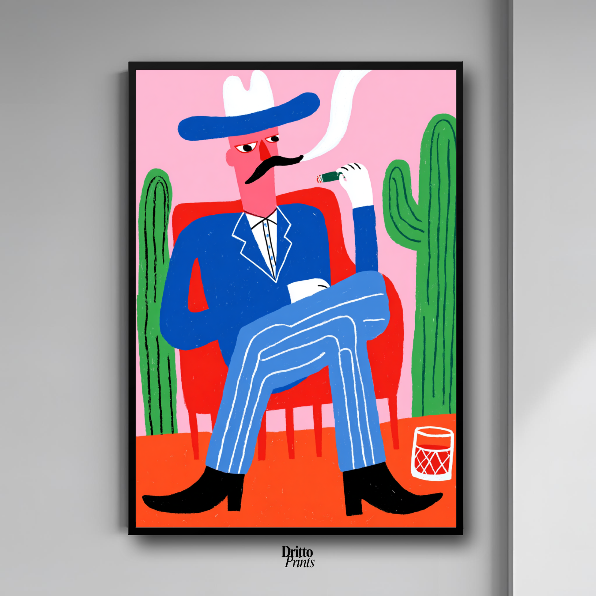 (FD41) Blood in the Glass – Gothic Gunslinger Framed matte paper poster