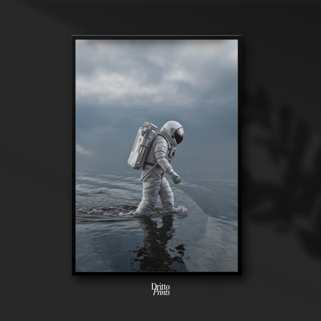(FD25) Astronaut in Echo - Framed matte paper poster