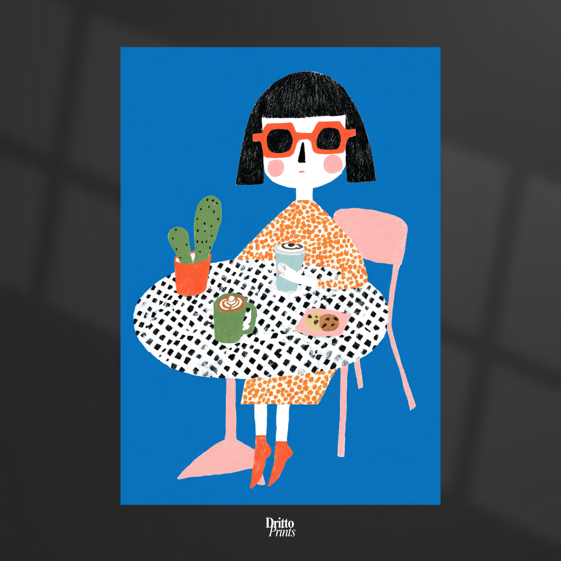 (PD42) Woman At Cafe - Poster