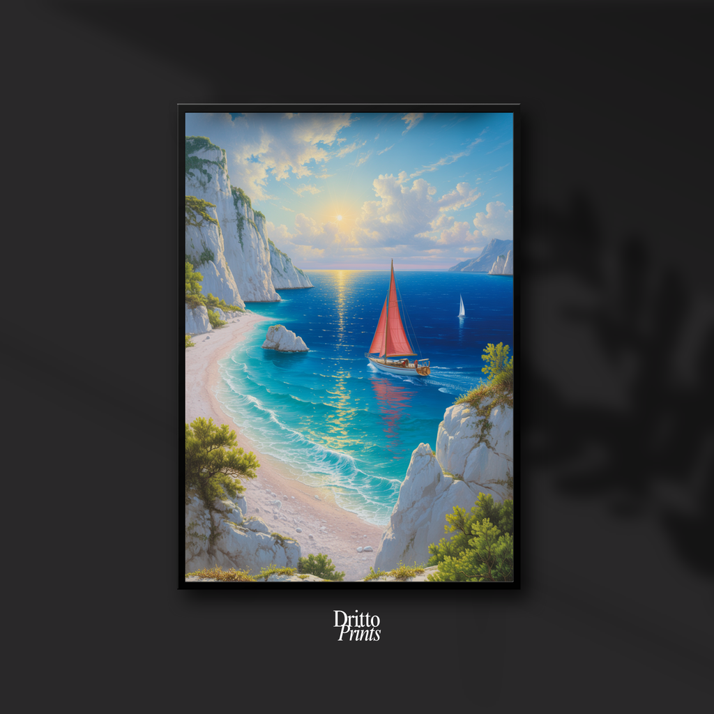 (FD10) Mediterranean Light - Framed matte paper poster