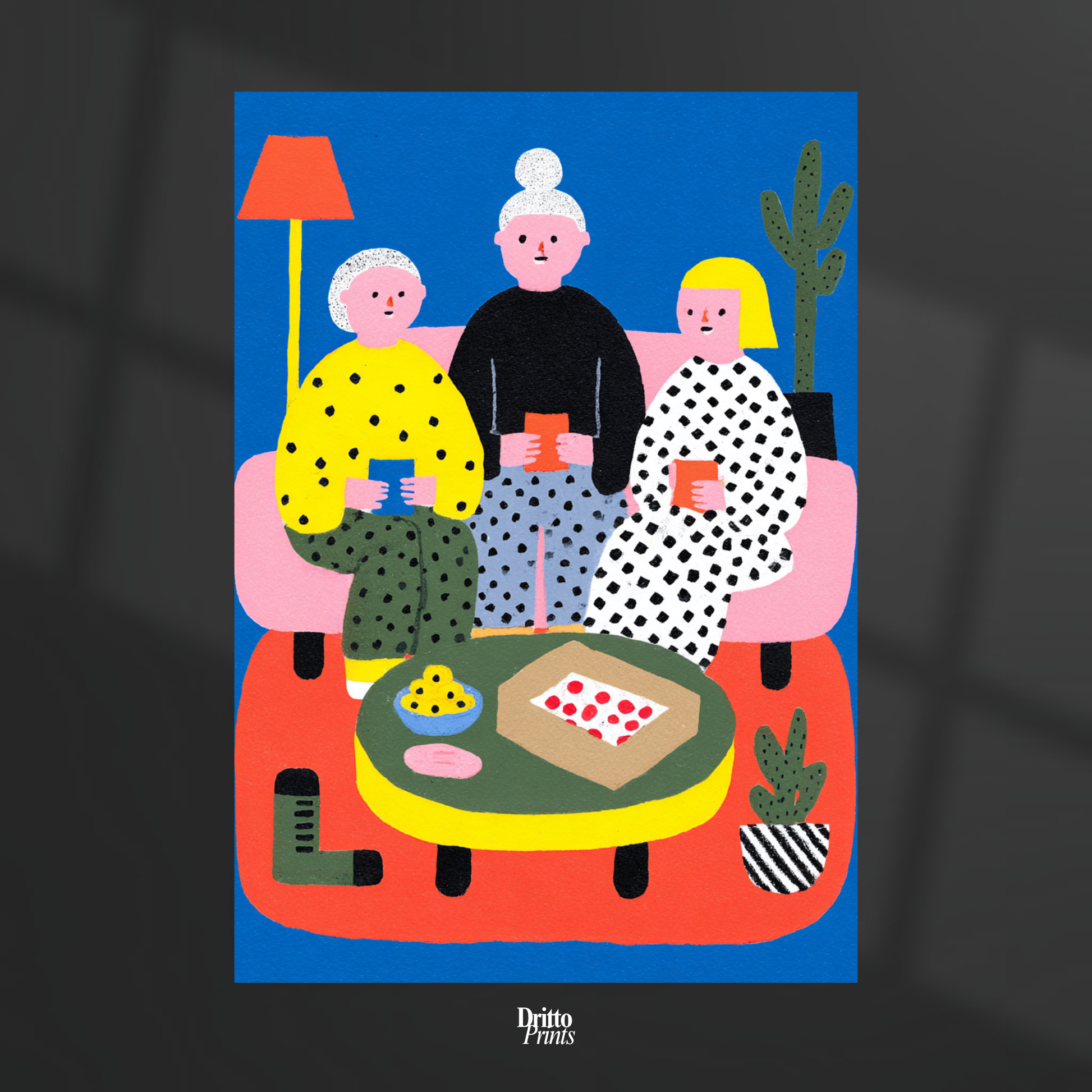 (PD36) Retro Sleepover – Pizza, Batman & 80s Living Room Poster