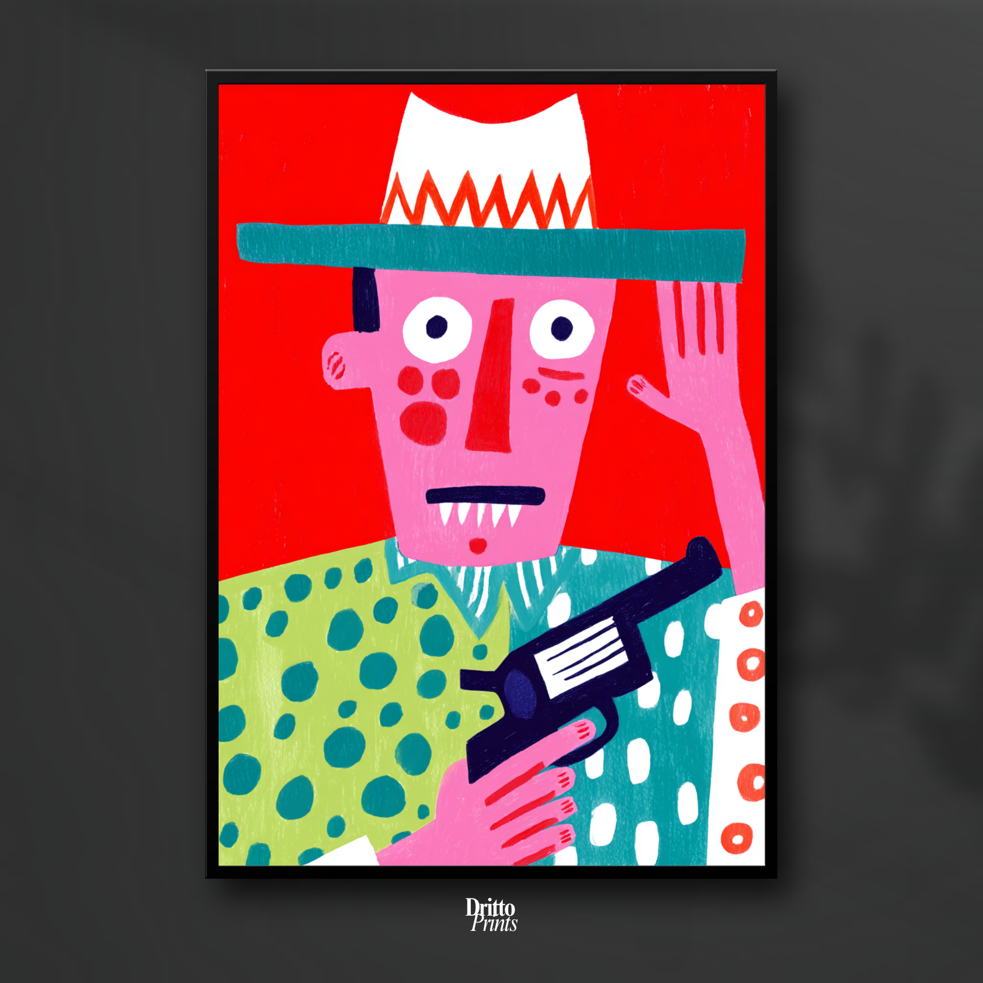 (FD43) Zombie Sheriff - Framed matte paper poster