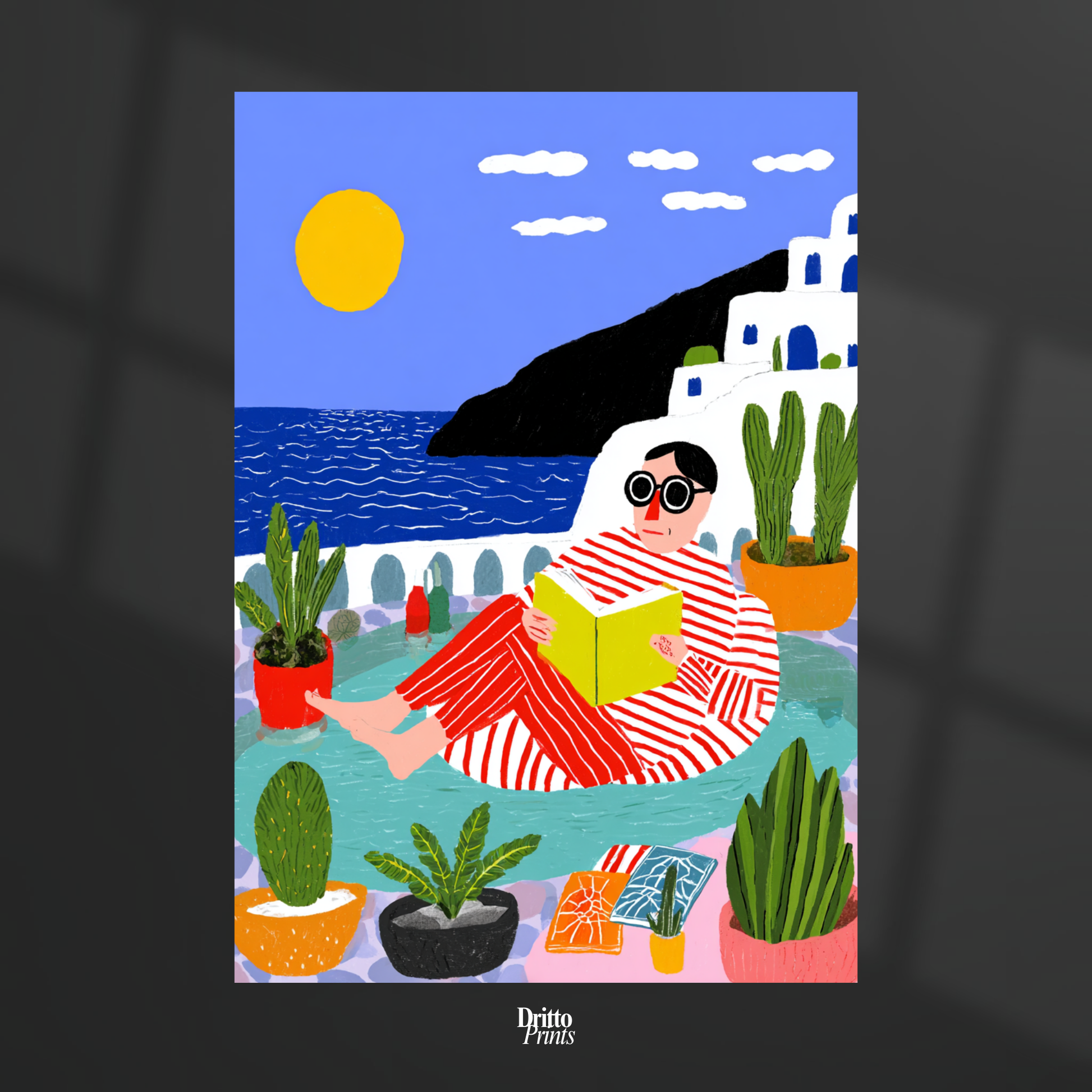 (PD38) Morning Glow at the Villa – 1980s Poolside Poster