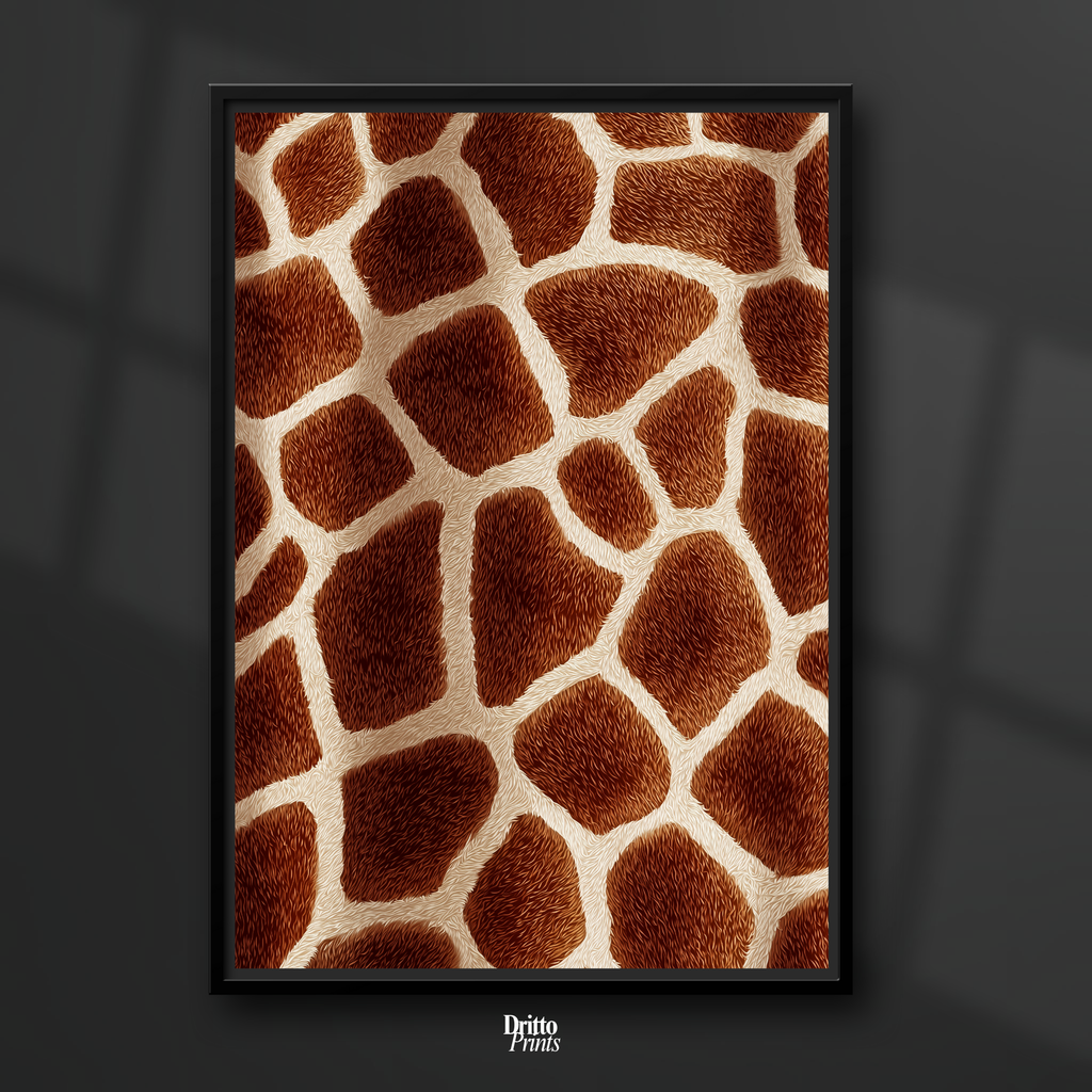 (CF7) Giraffe Stripes Skin Pattern - Framed canvas