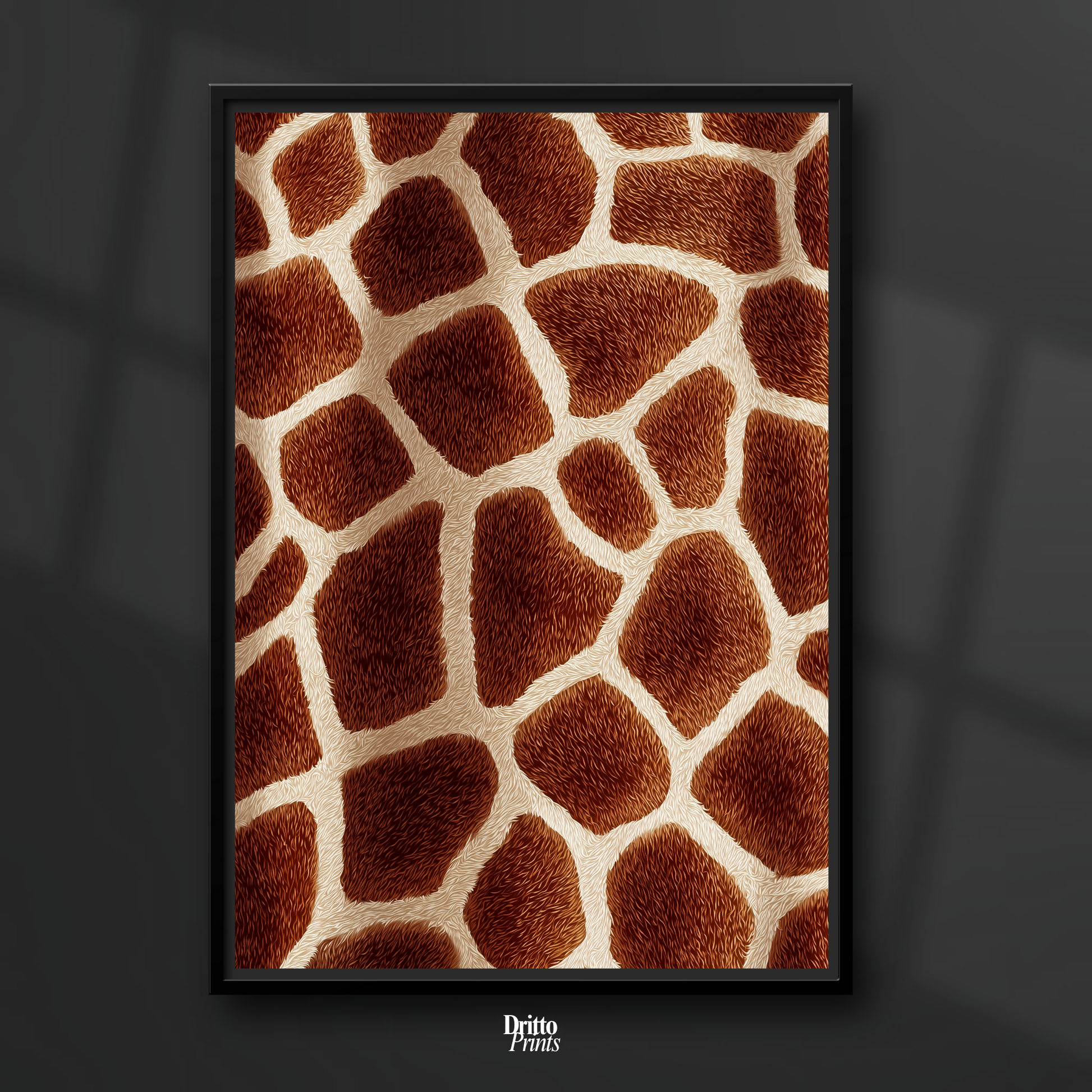 (CF7) Giraffe Stripes Skin Pattern - Framed canvas