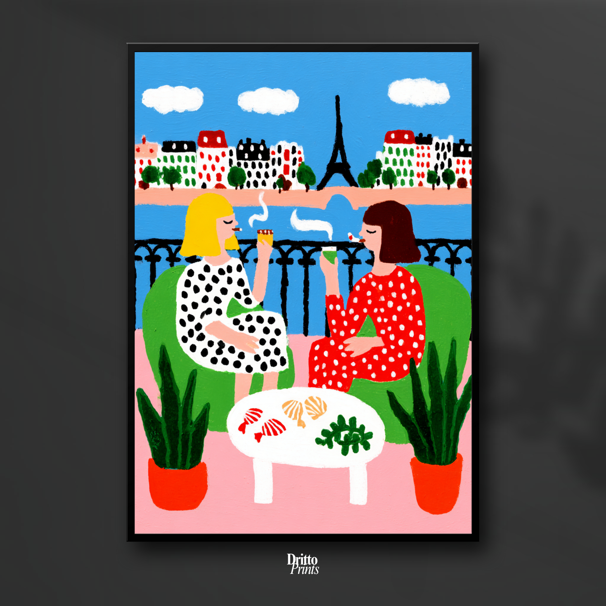 (FD36) Balcony Moments in Paris – Matisse Style Framed Matte Paper Poster