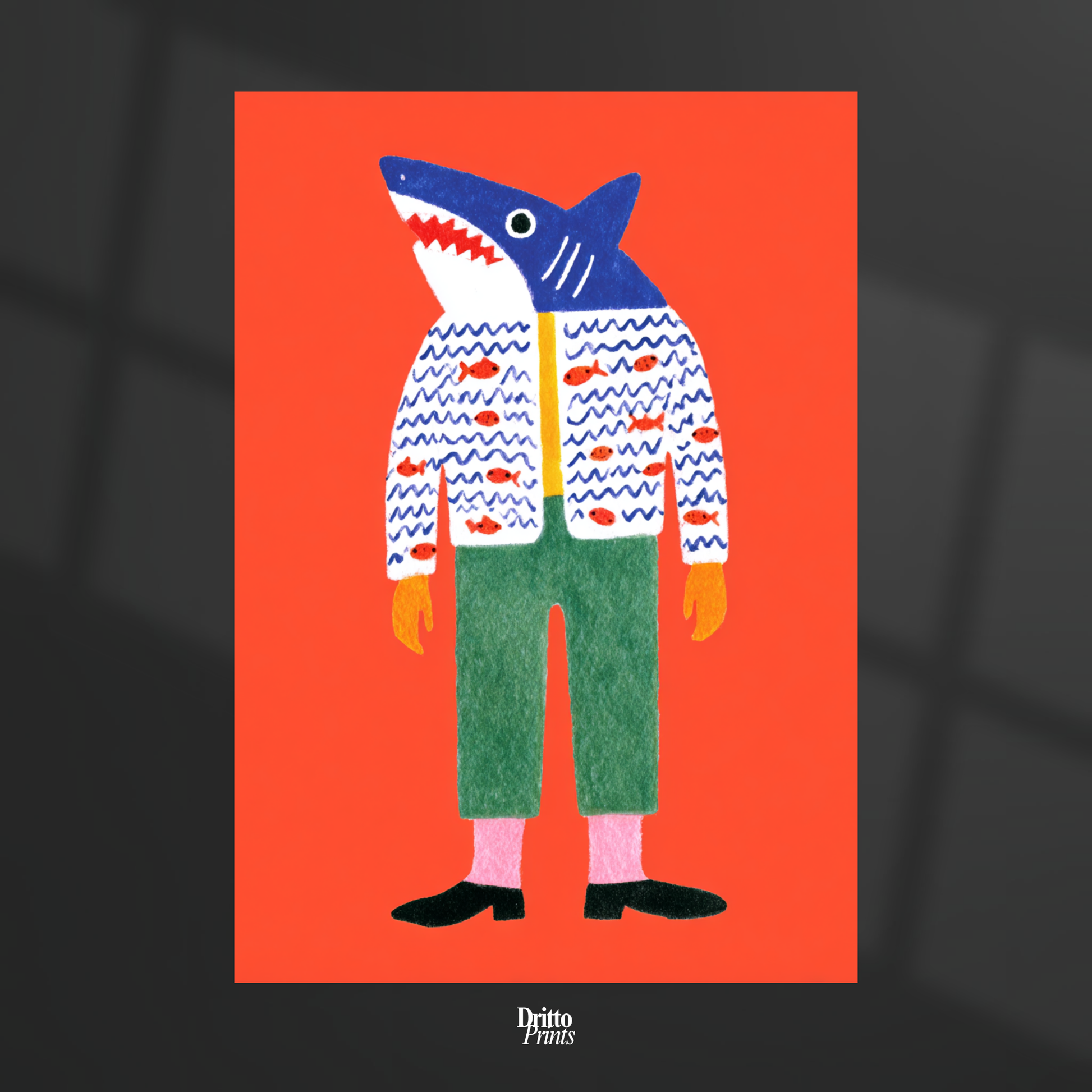 (PD33) Cyber Predator – High-Tech Shark Mask Poster