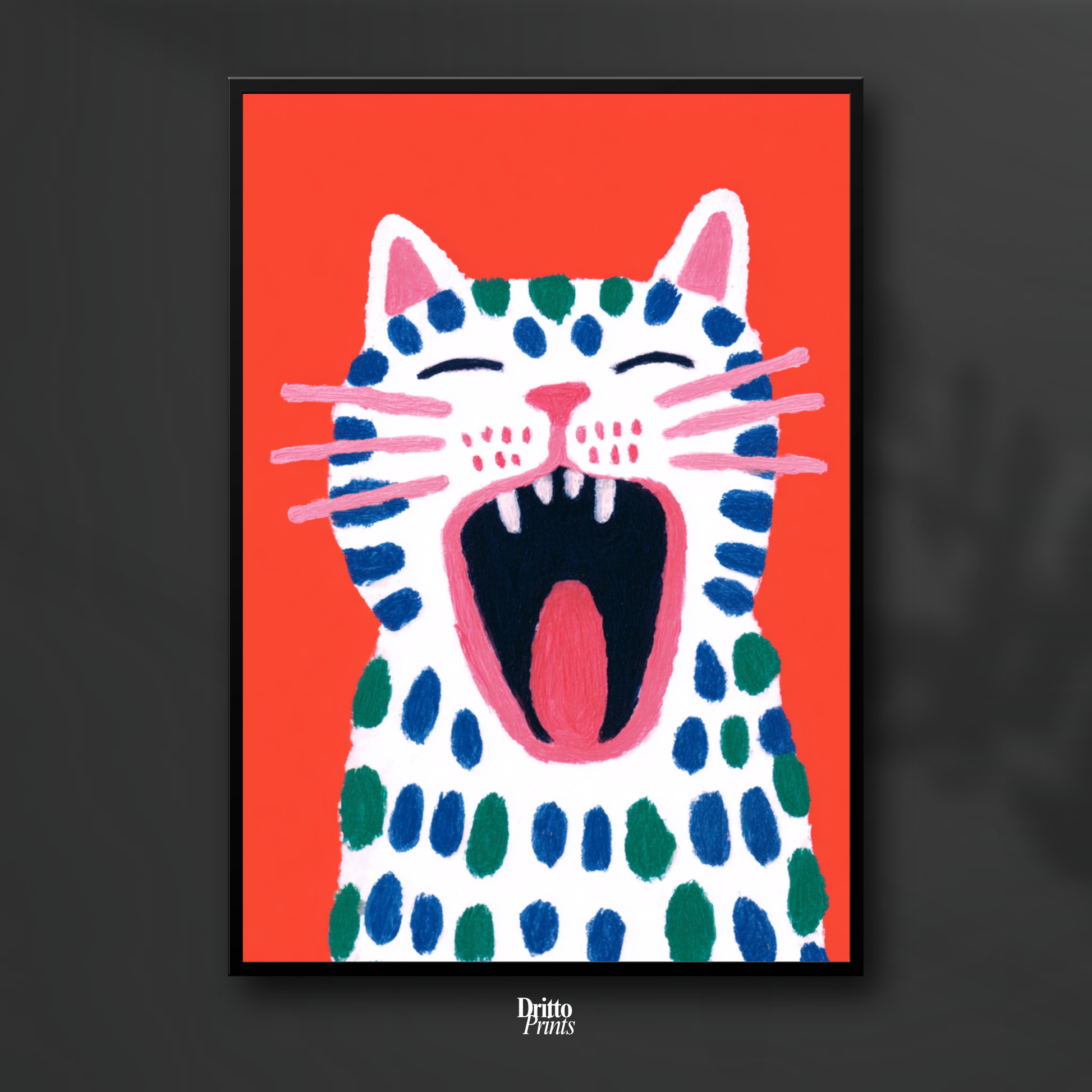 (FD48) The Screaming Paws - Framed matte paper poster