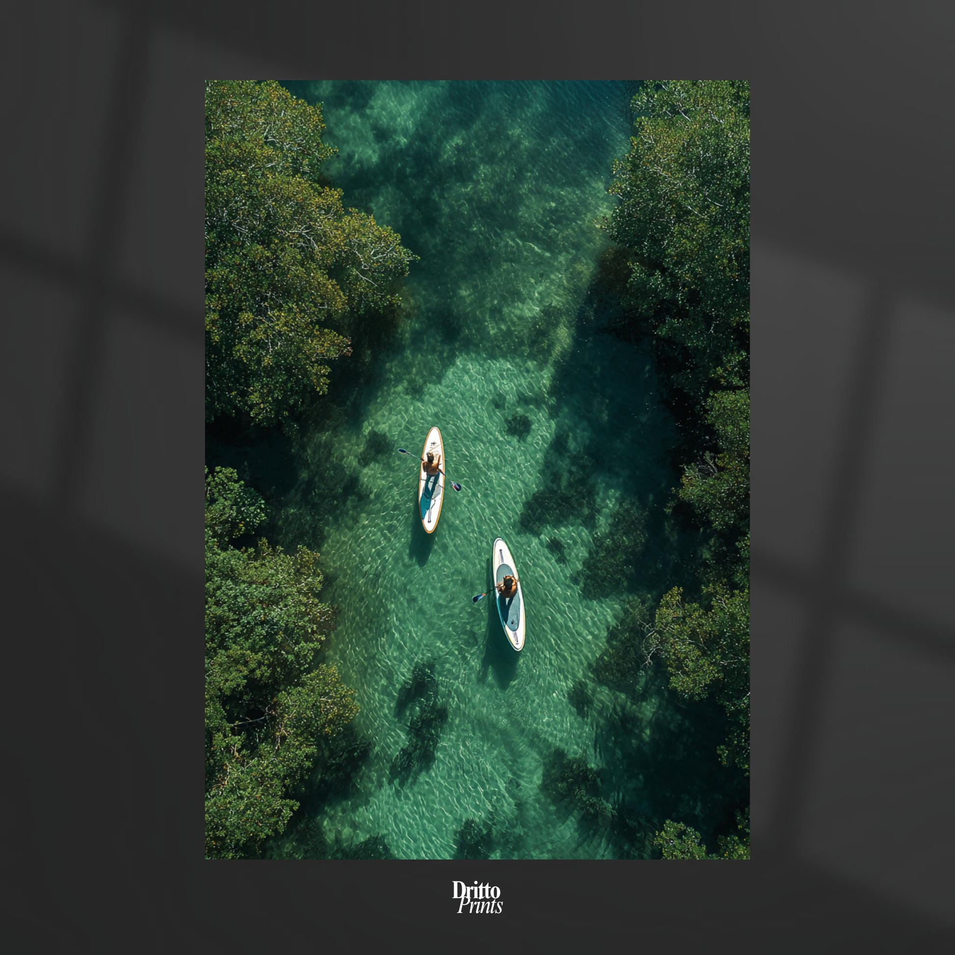 (PD25) Paddleboard Serenity – Florida from Above Poster