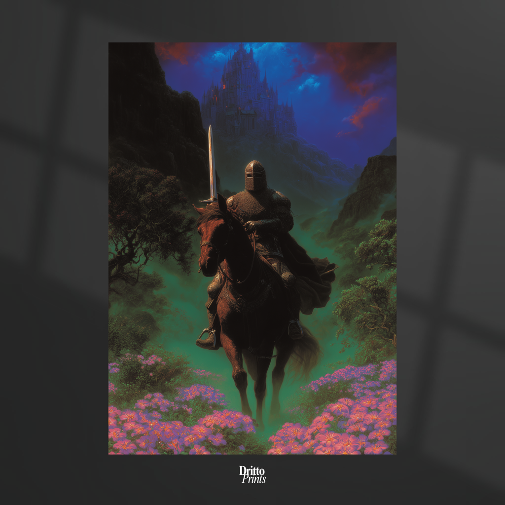(PD24) Moonlit Bloom: The Knight Among Violets - Poster