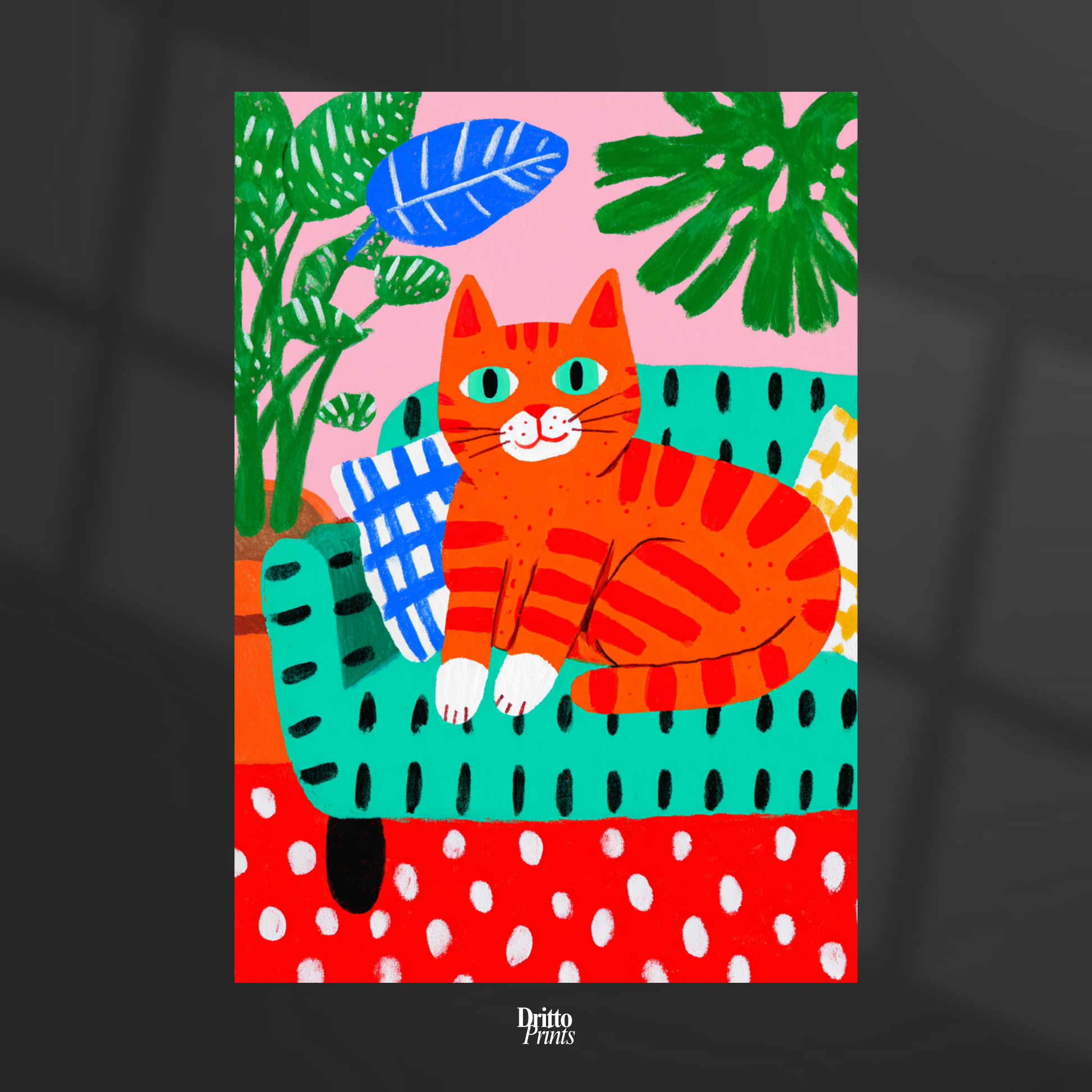 (PD39) Silly Orange Cat Caught in the Act - Poster