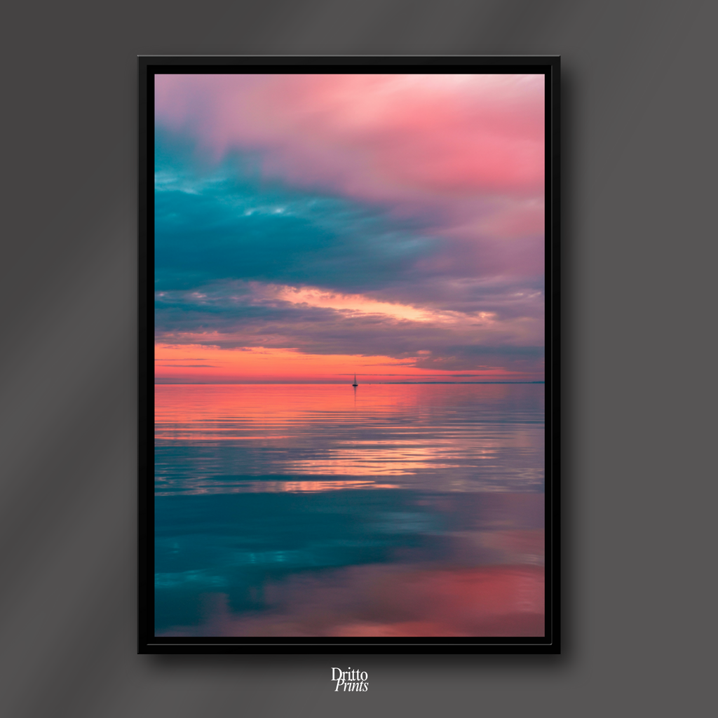 (CF4) Tranquil Neon Dawn - Framed canvas