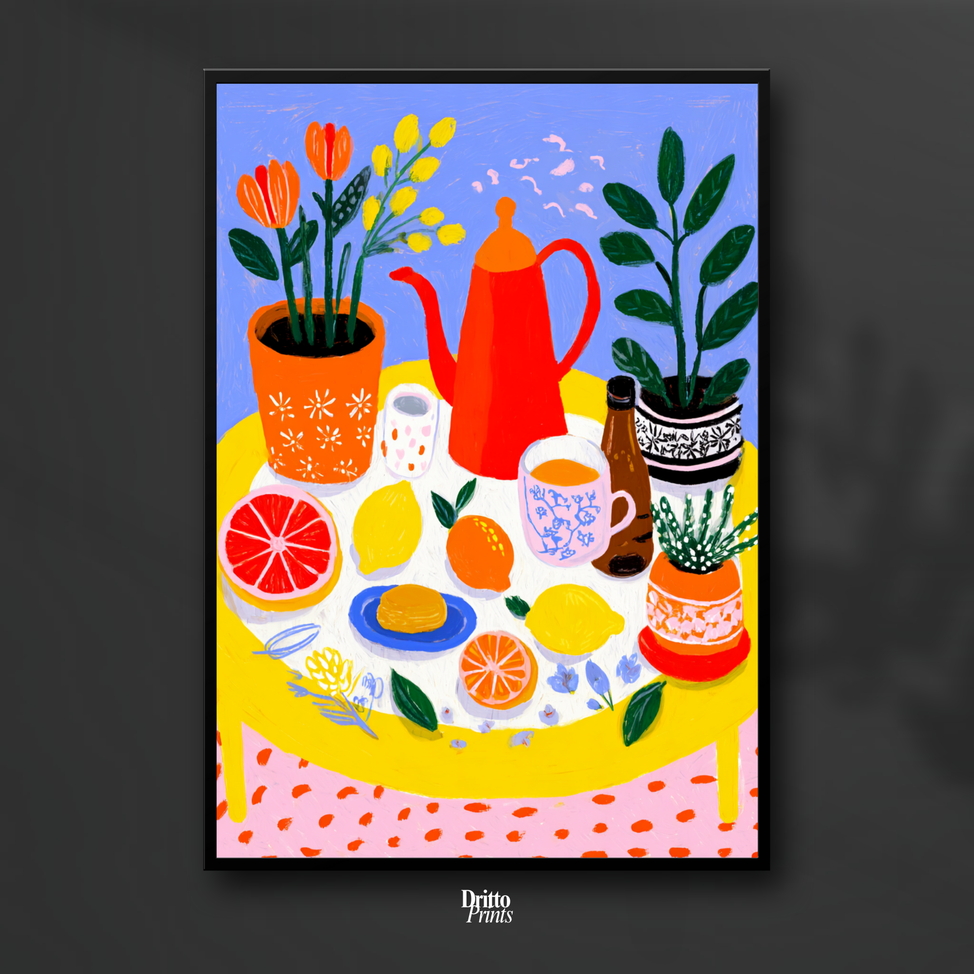 (FD44) Dacha Morning Table - Framed matte paper poster