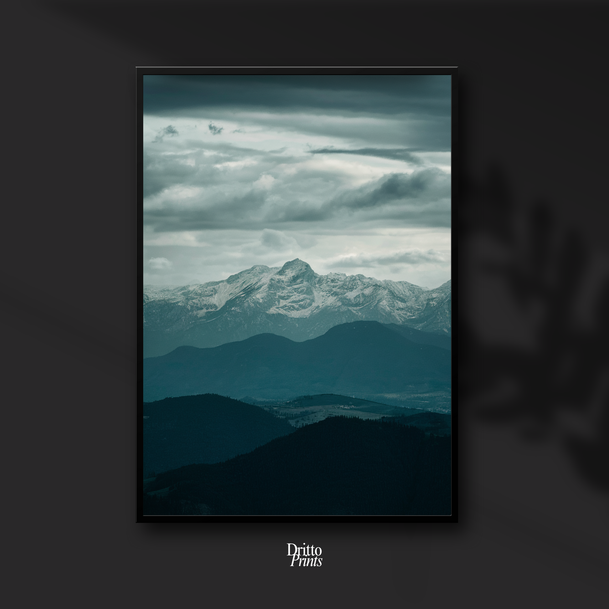 (FD24) Veil of Mountains - Framed matte paper poster