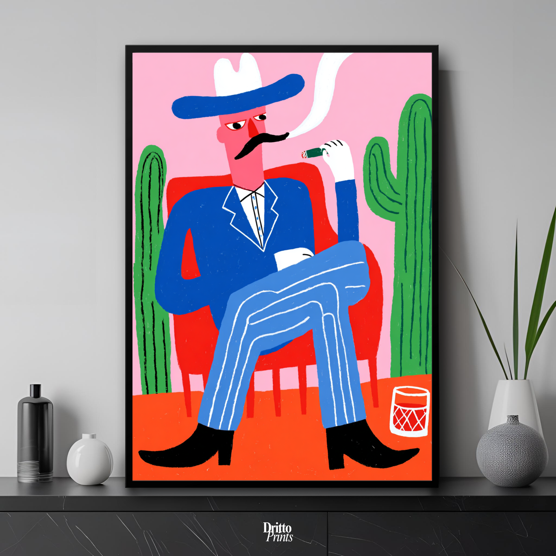 (FD41) Blood in the Glass – Gothic Gunslinger Framed matte paper poster