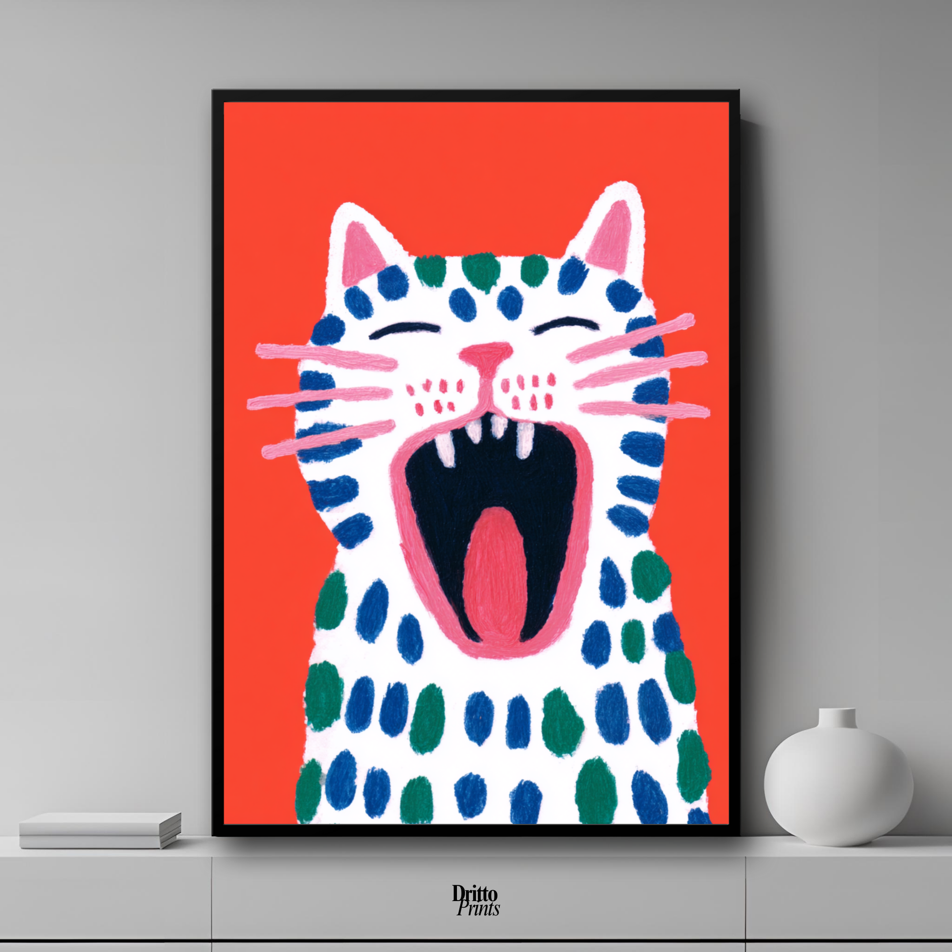 (FD48) The Screaming Paws - Framed matte paper poster