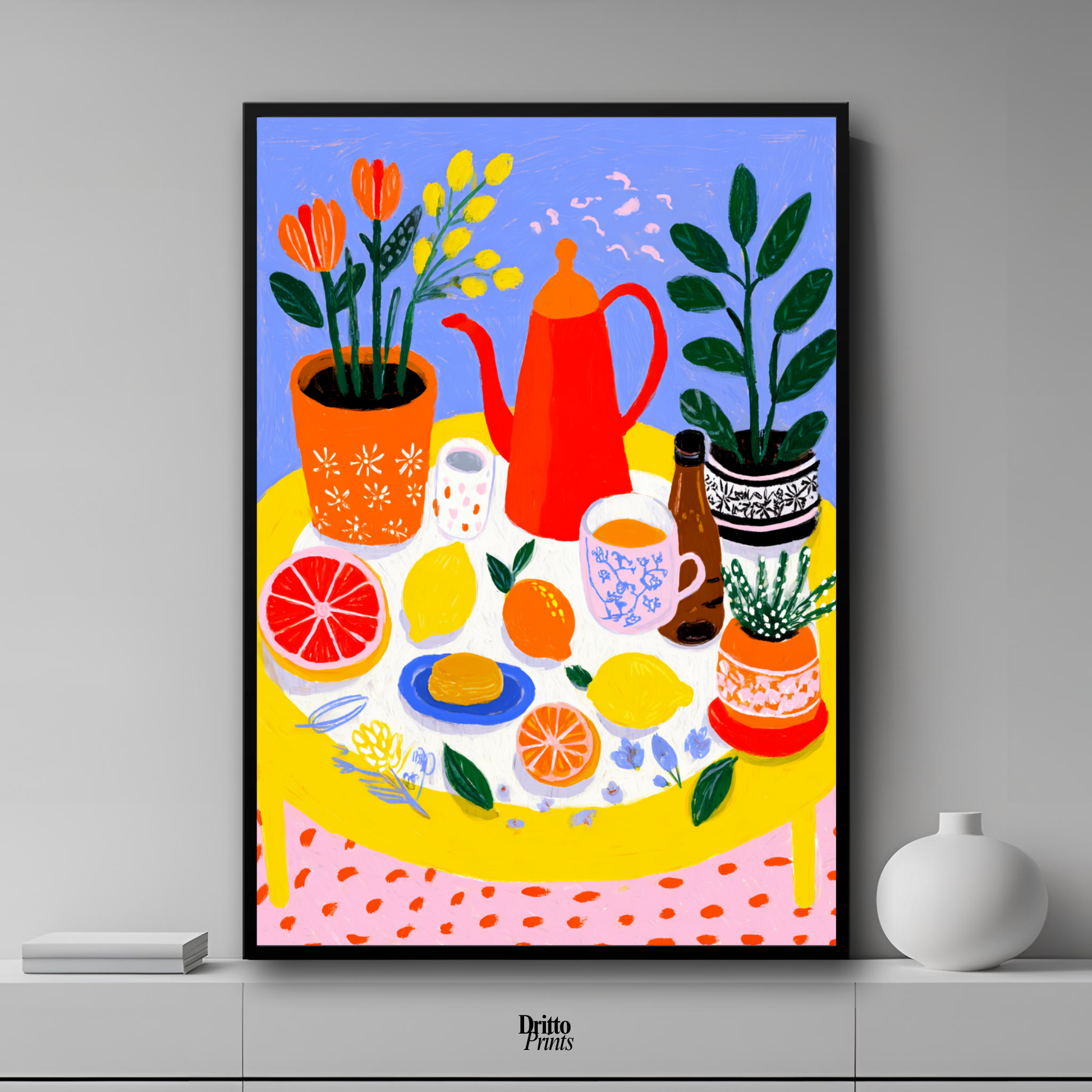(FD44) Dacha Morning Table - Framed matte paper poster