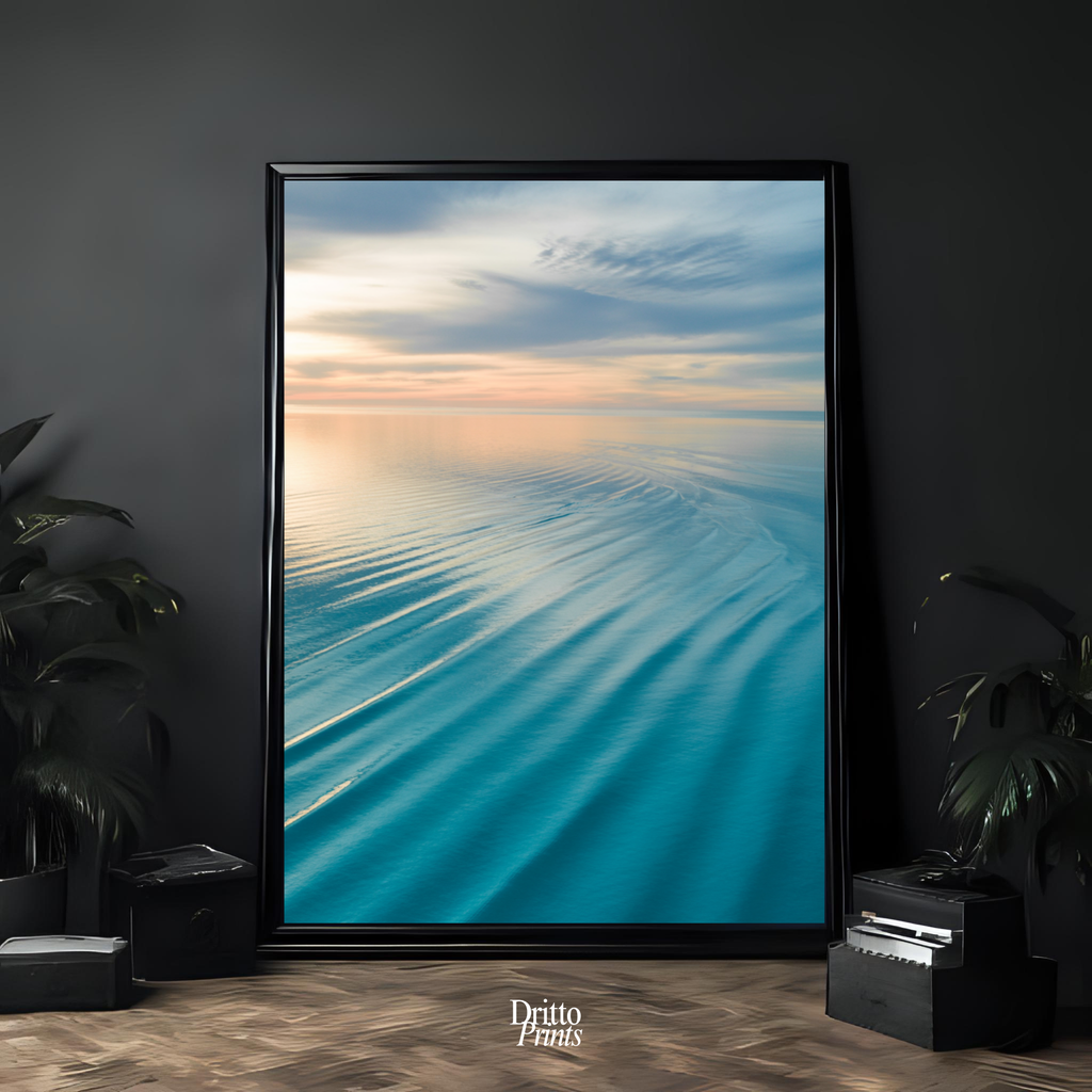 (FD16) Ocean in Pastel - Framed matte paper poster