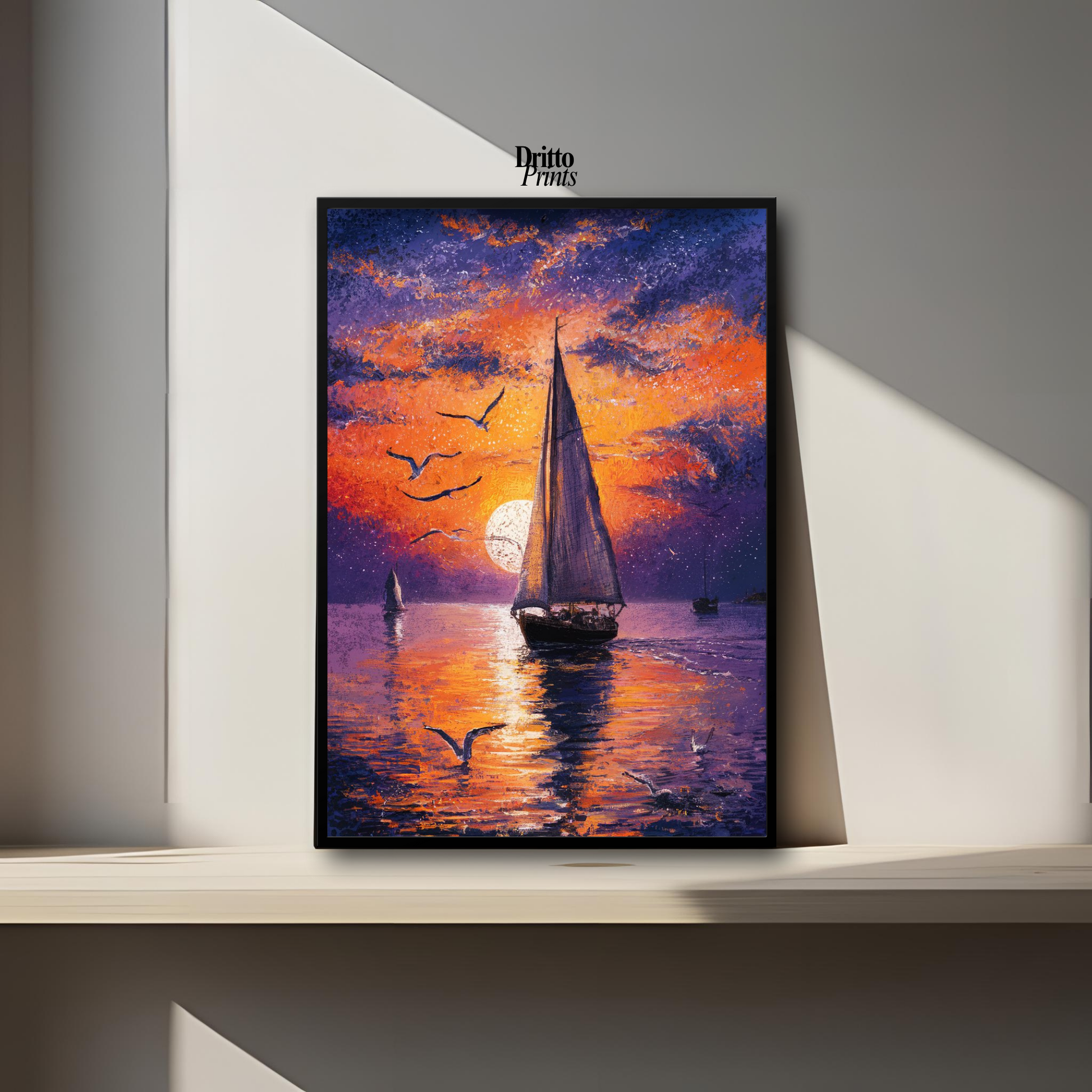 (FD31) When the Sea Glows - Framed matte paper poster