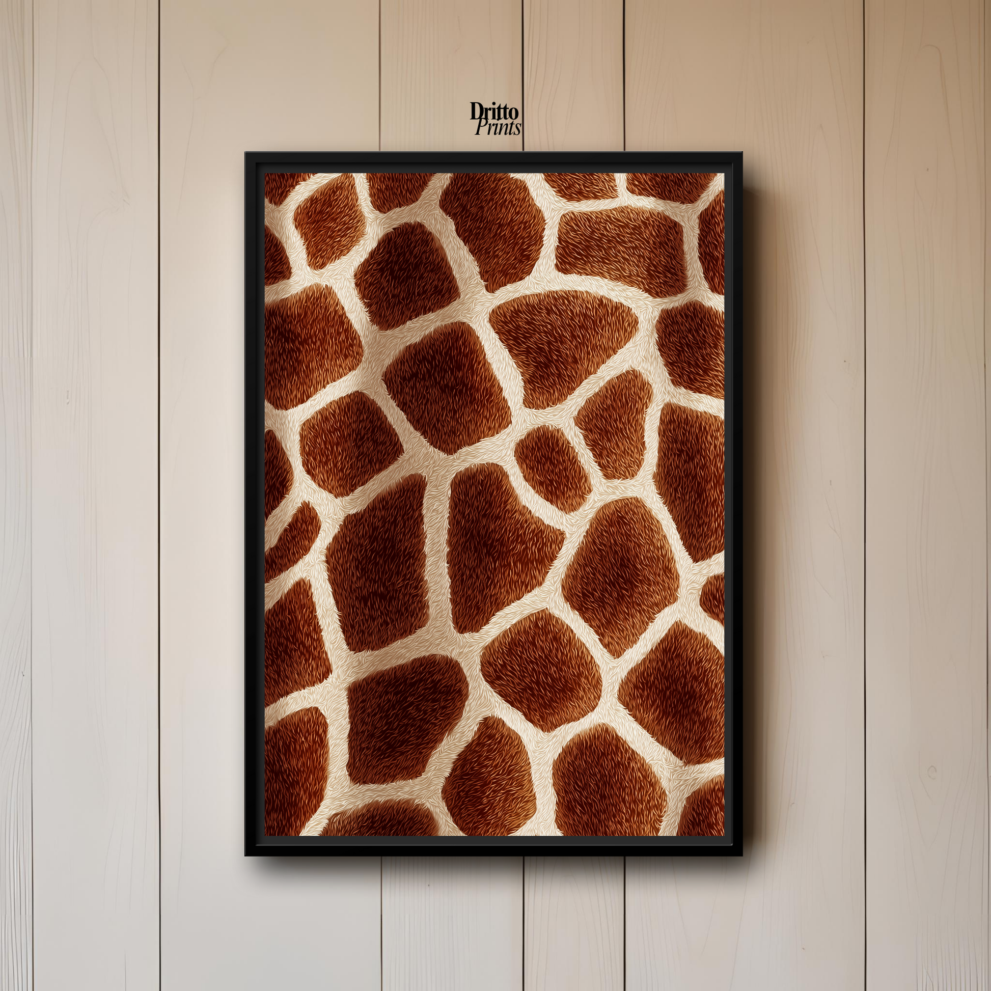 (CF7) Giraffe Stripes Skin Pattern - Framed canvas