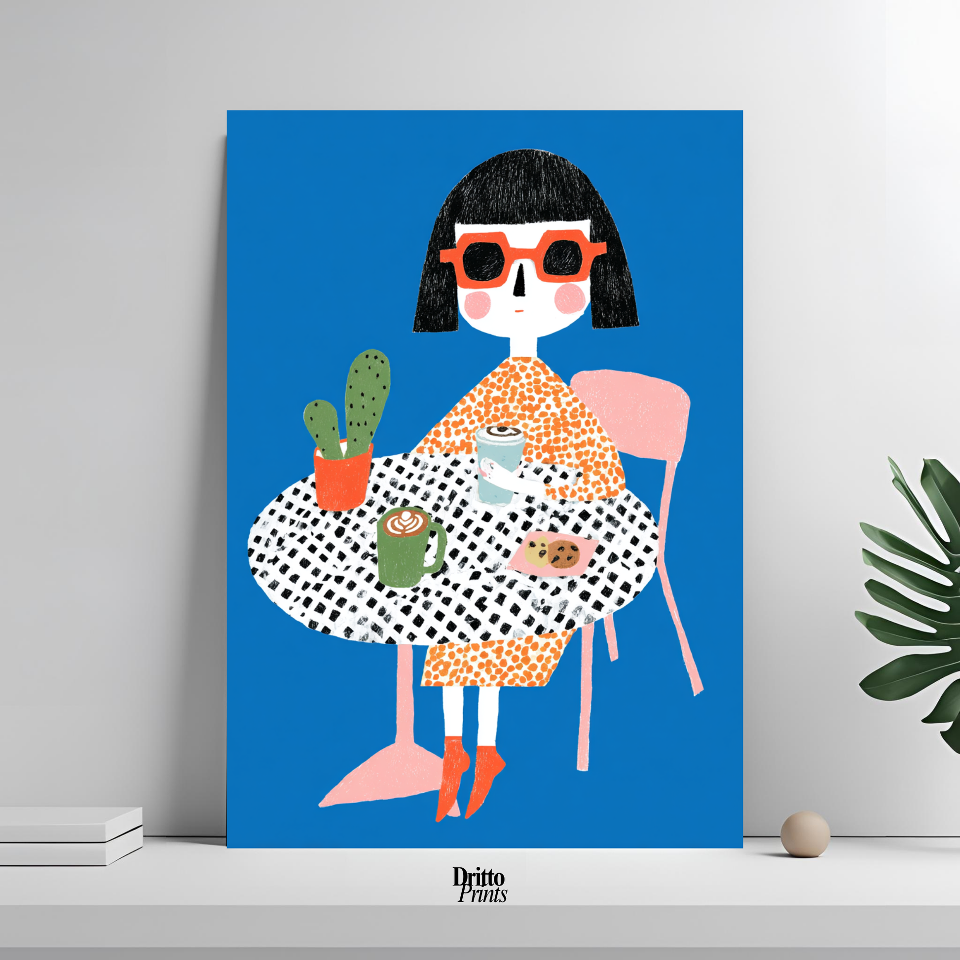 (PD42) Woman At Cafe - Poster