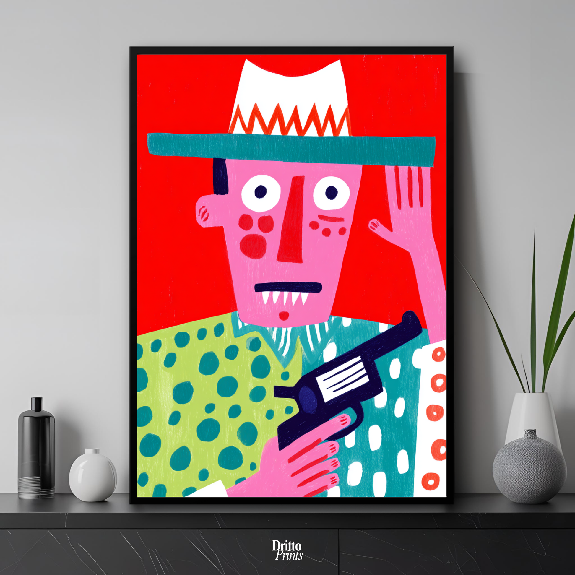 (FD43) Zombie Sheriff - Framed matte paper poster