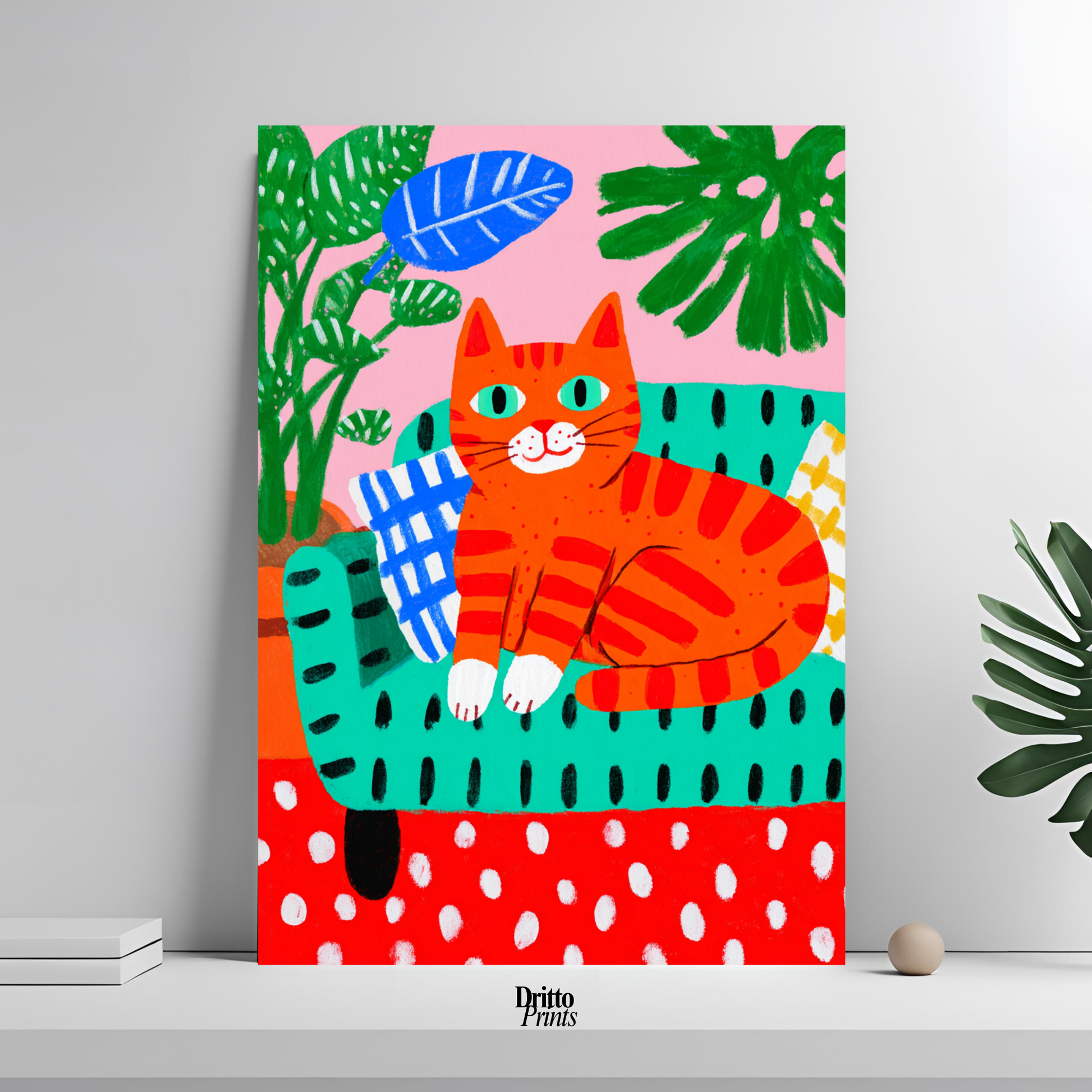 (PD39) Silly Orange Cat Caught in the Act - Poster