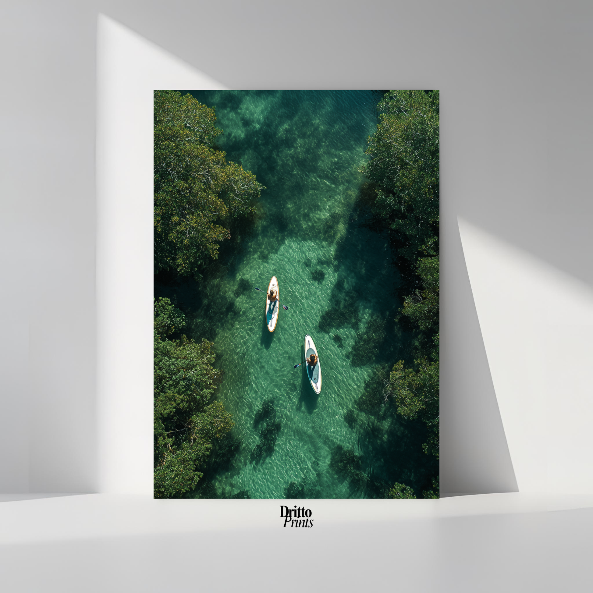 (PD25) Paddleboard Serenity – Florida from Above Poster