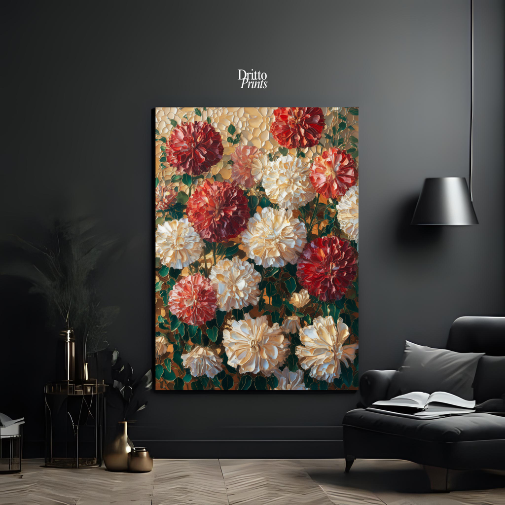 (CF2) Floral Symphony - Framed canvas