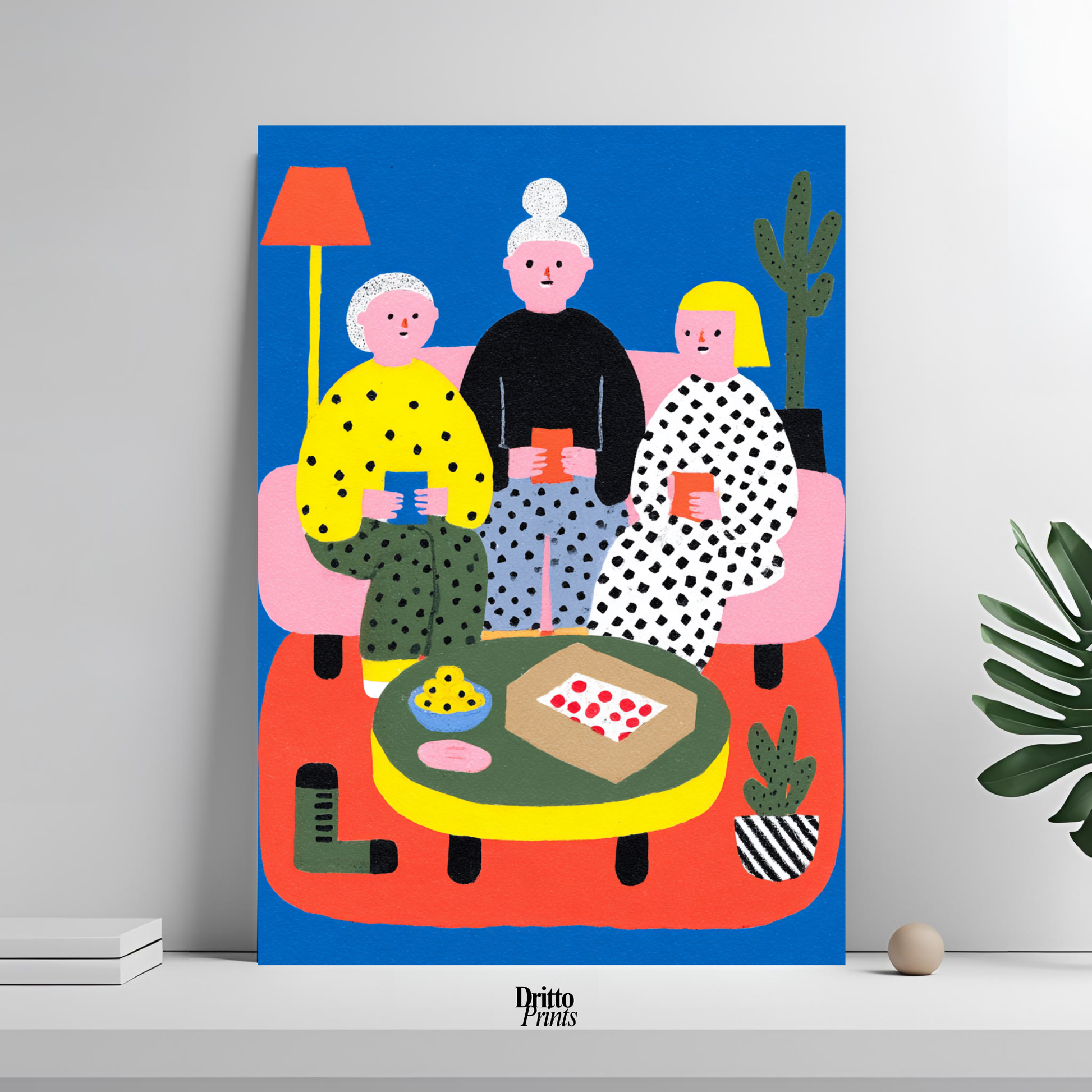 (PD36) Retro Sleepover – Pizza, Batman & 80s Living Room Poster