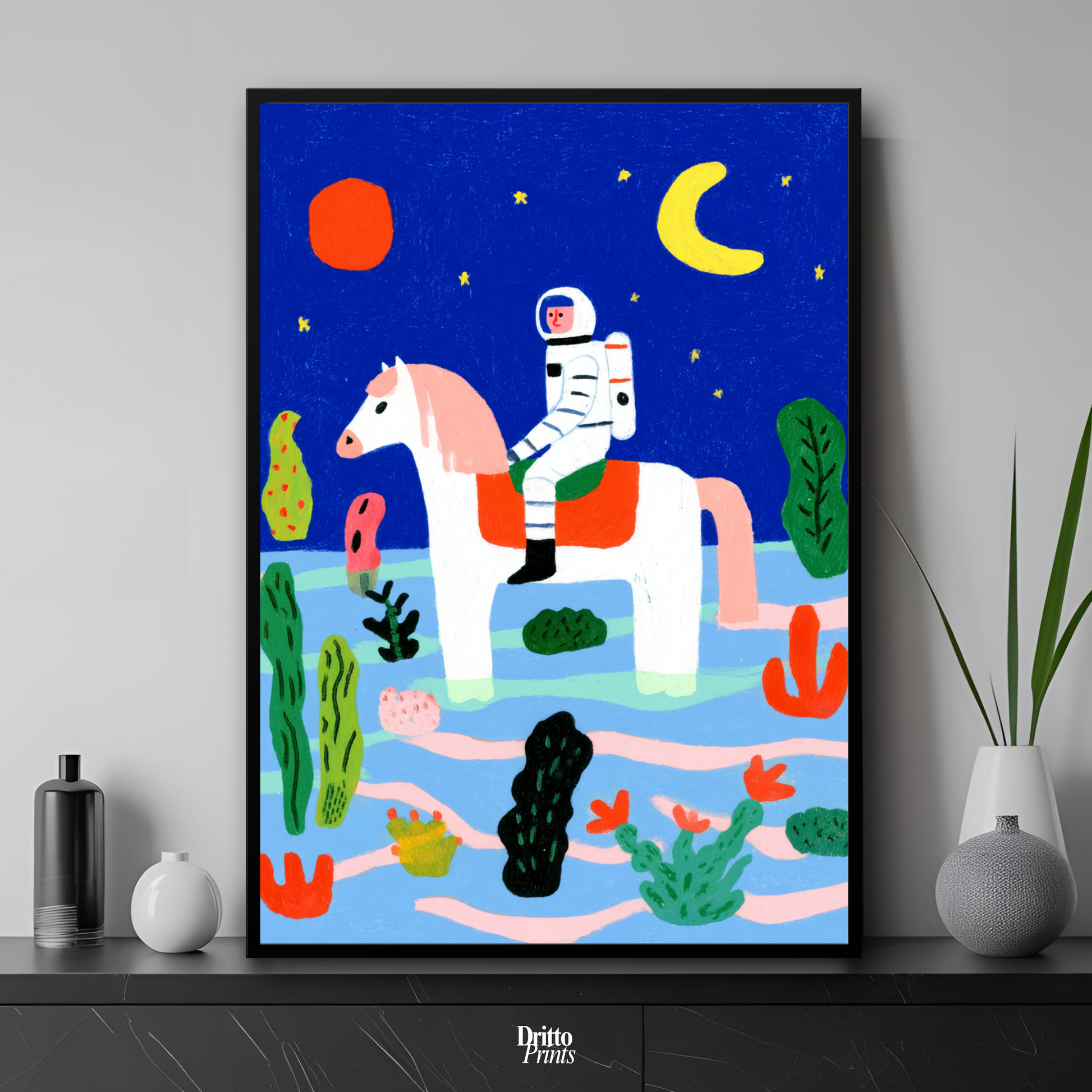 (FD42) Ghost Rider of the Midnight Tides – Framed Matte Paper Poster