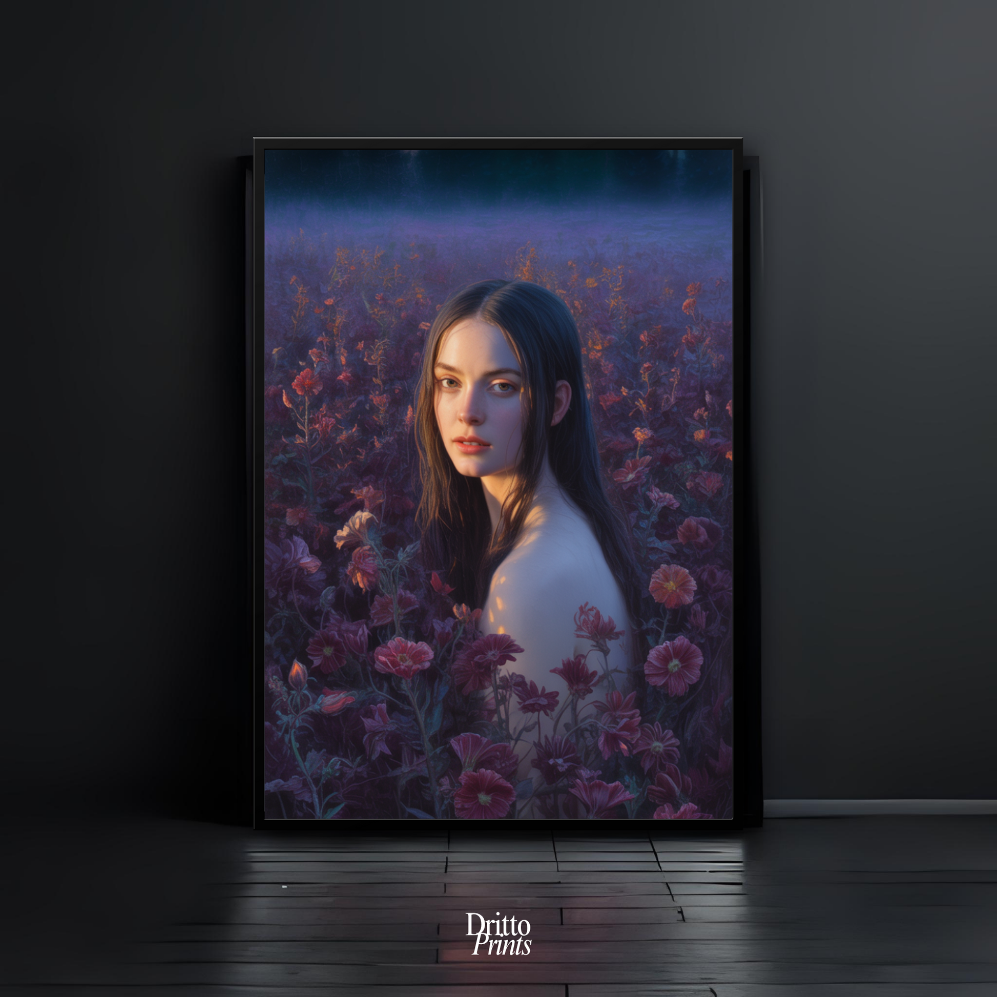 (FD21) Eclipsed in Bloom - Framed matte paper poster