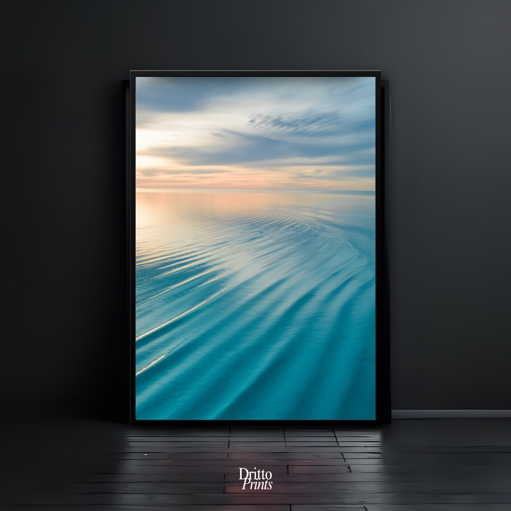 (FD16) Ocean in Pastel - Framed matte paper poster