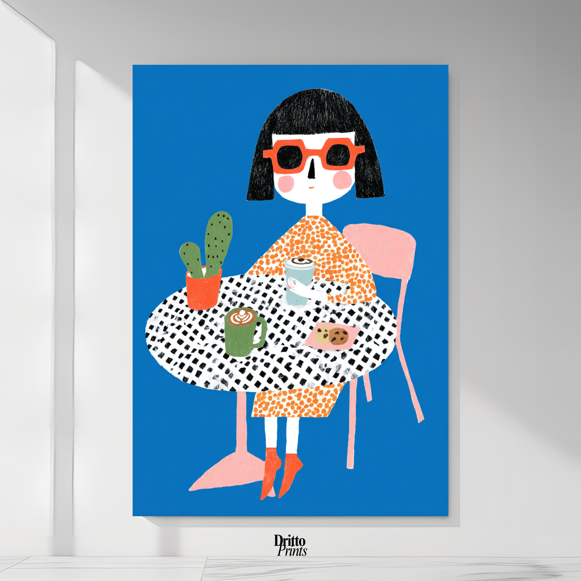 (PD42) Woman At Cafe - Poster