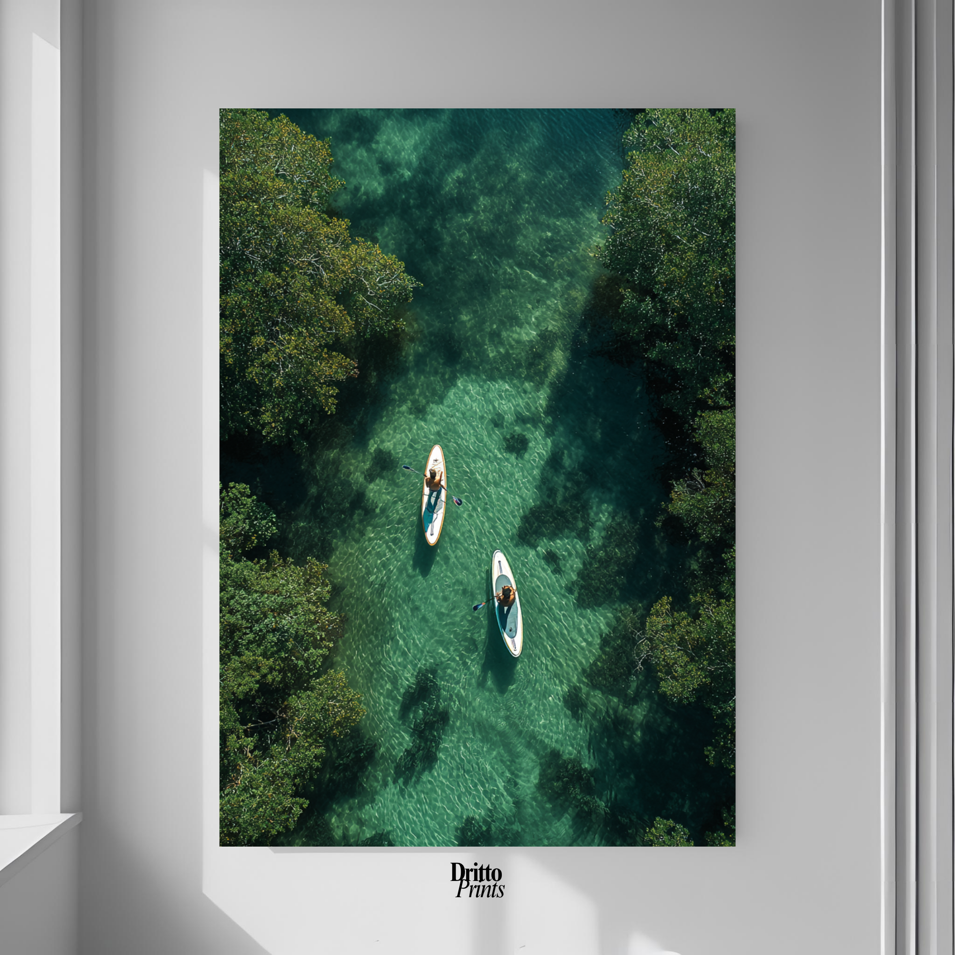 (PD25) Paddleboard Serenity – Florida from Above Poster
