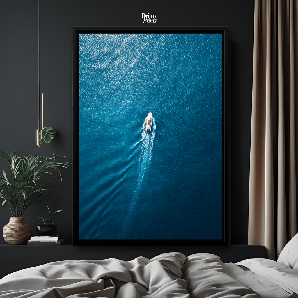 (CF6) Morning Drift Over Blue - Framed canvas