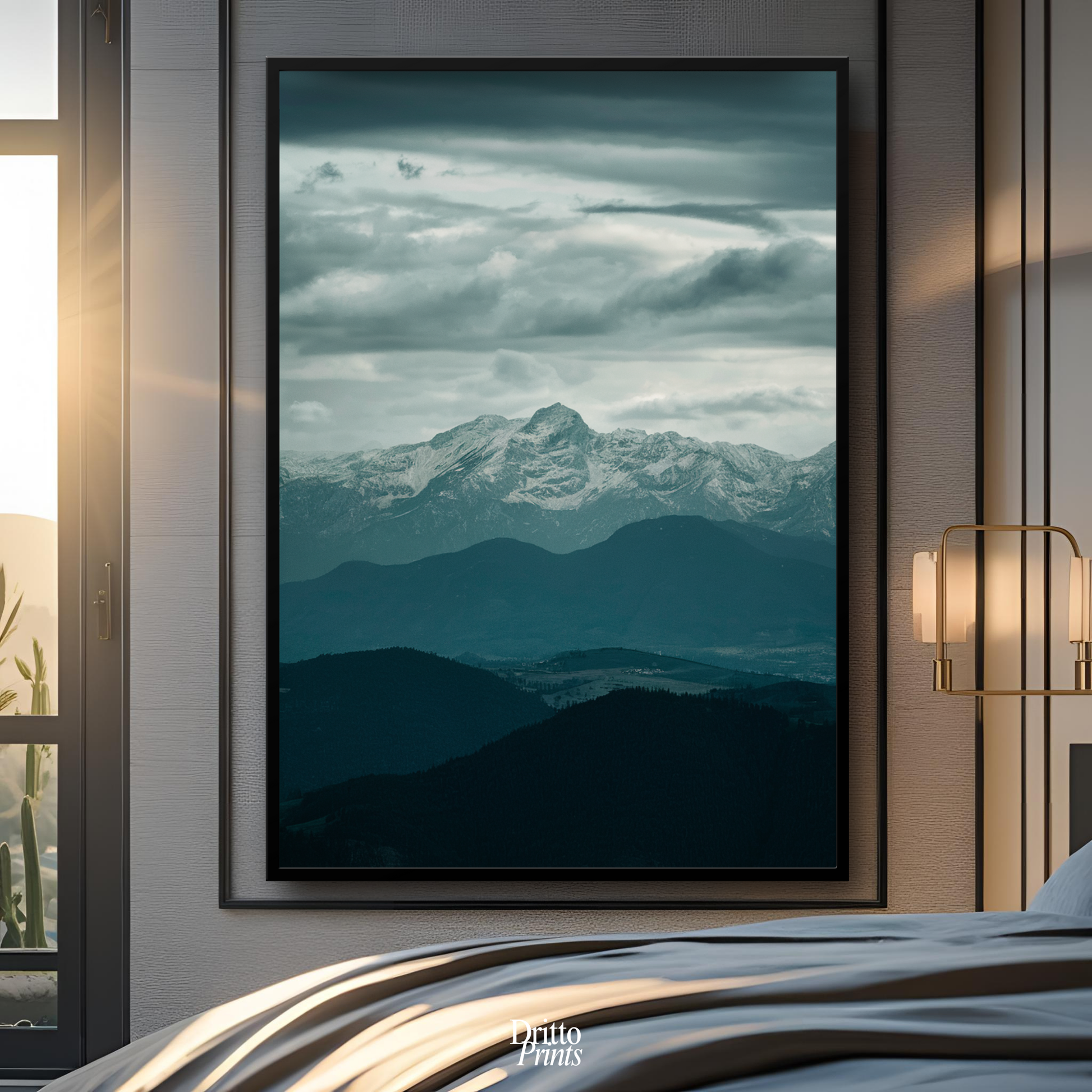 (FD24) Veil of Mountains - Framed matte paper poster