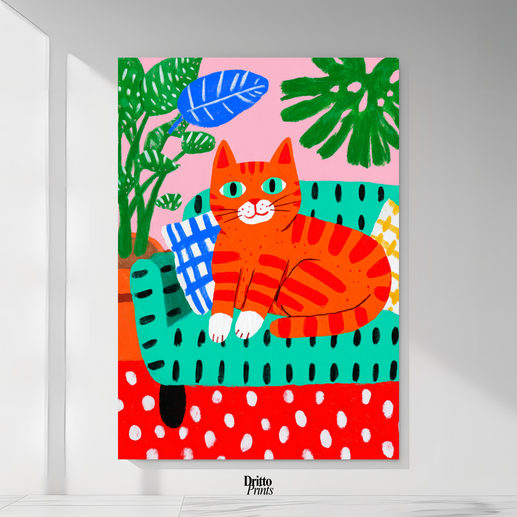 (PD39) Silly Orange Cat Caught in the Act - Poster