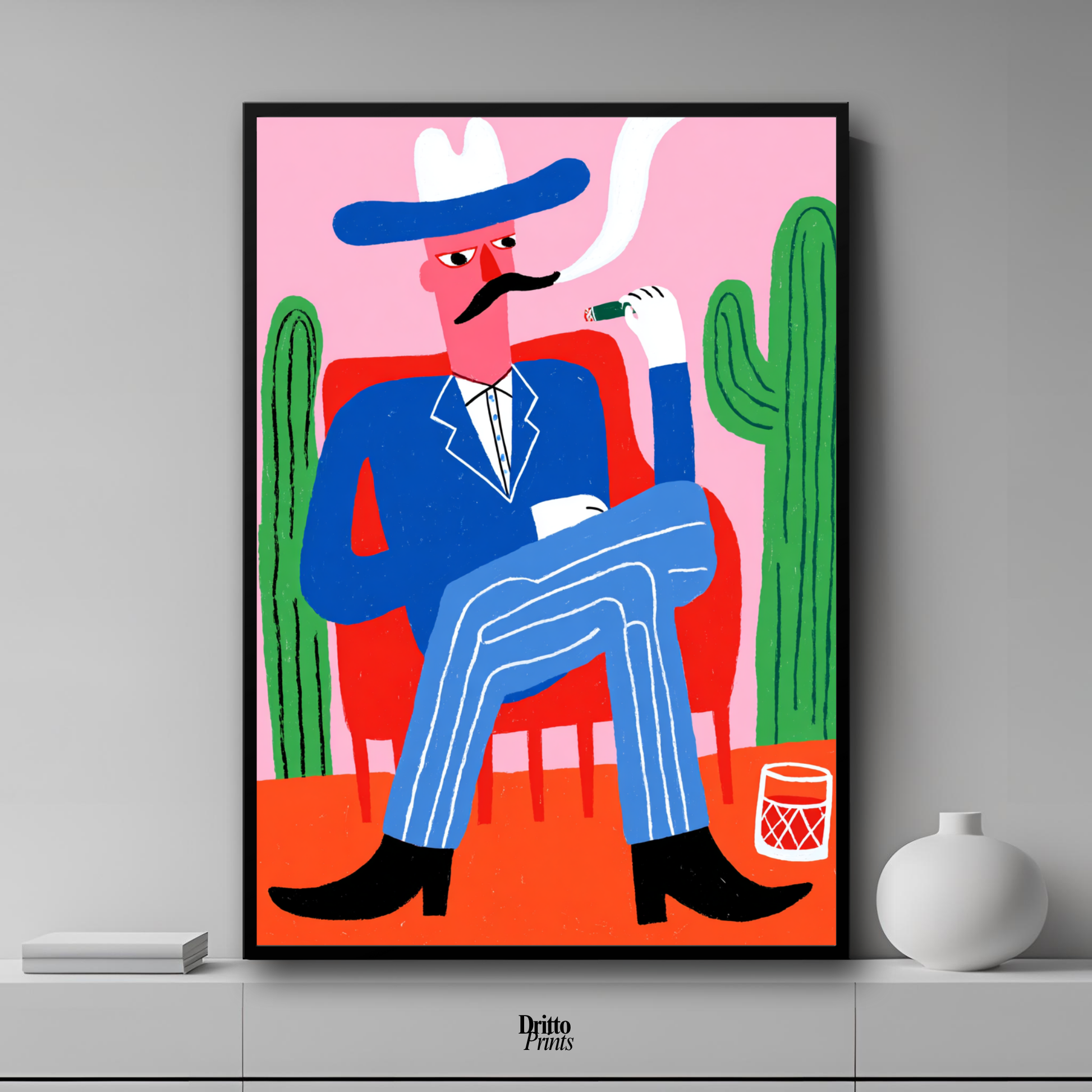 (FD41) Blood in the Glass – Gothic Gunslinger Framed matte paper poster