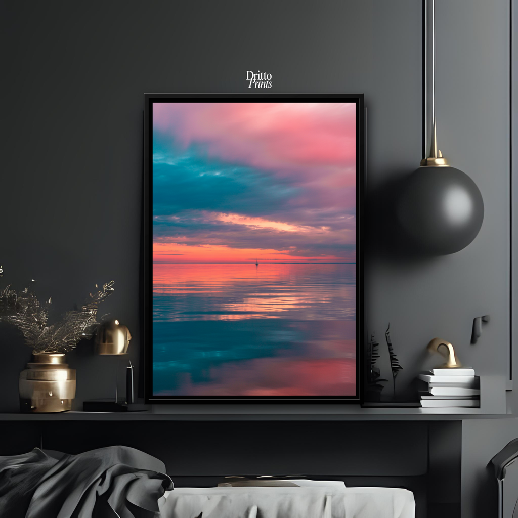 (CF4) Tranquil Neon Dawn - Framed canvas