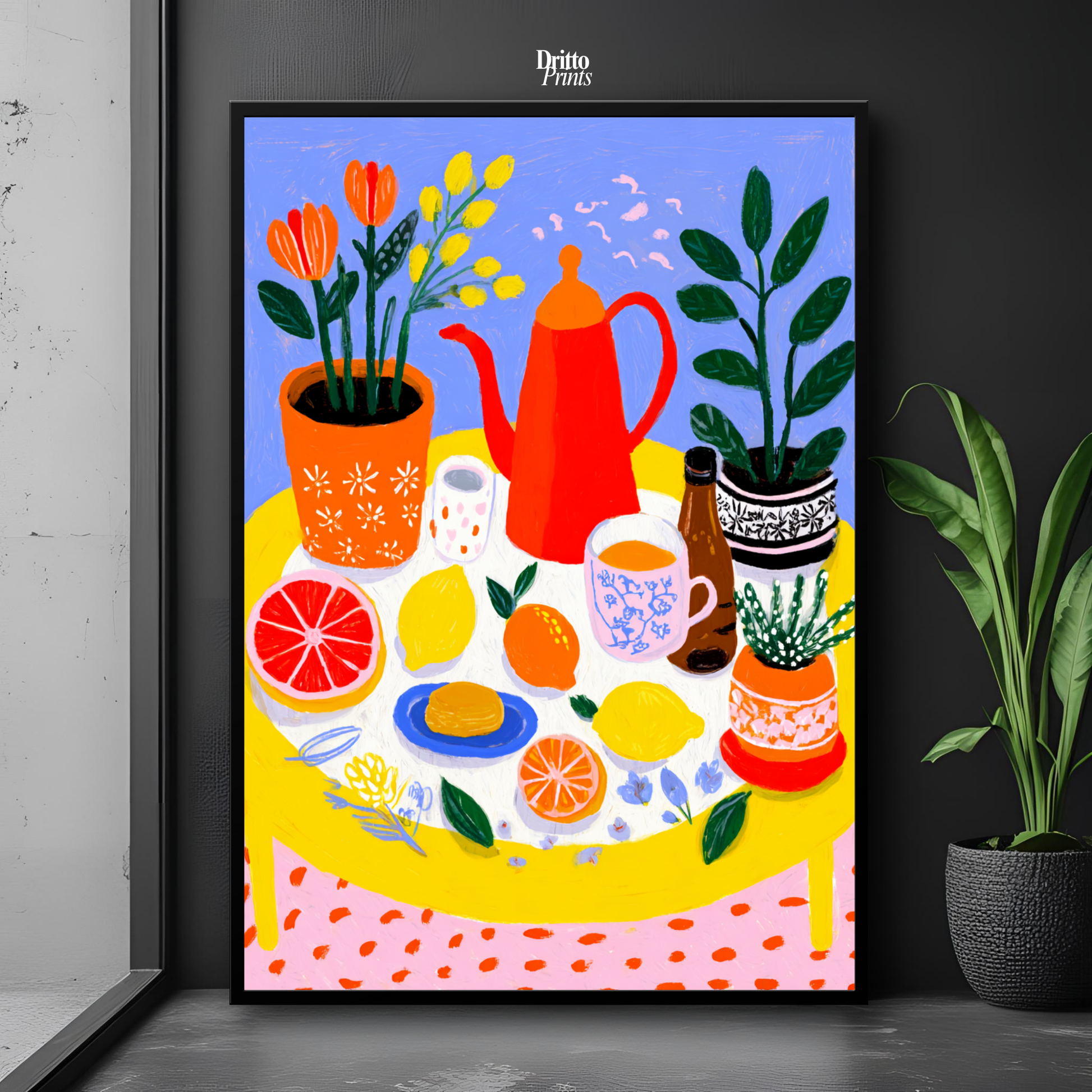 (FD44) Dacha Morning Table - Framed matte paper poster