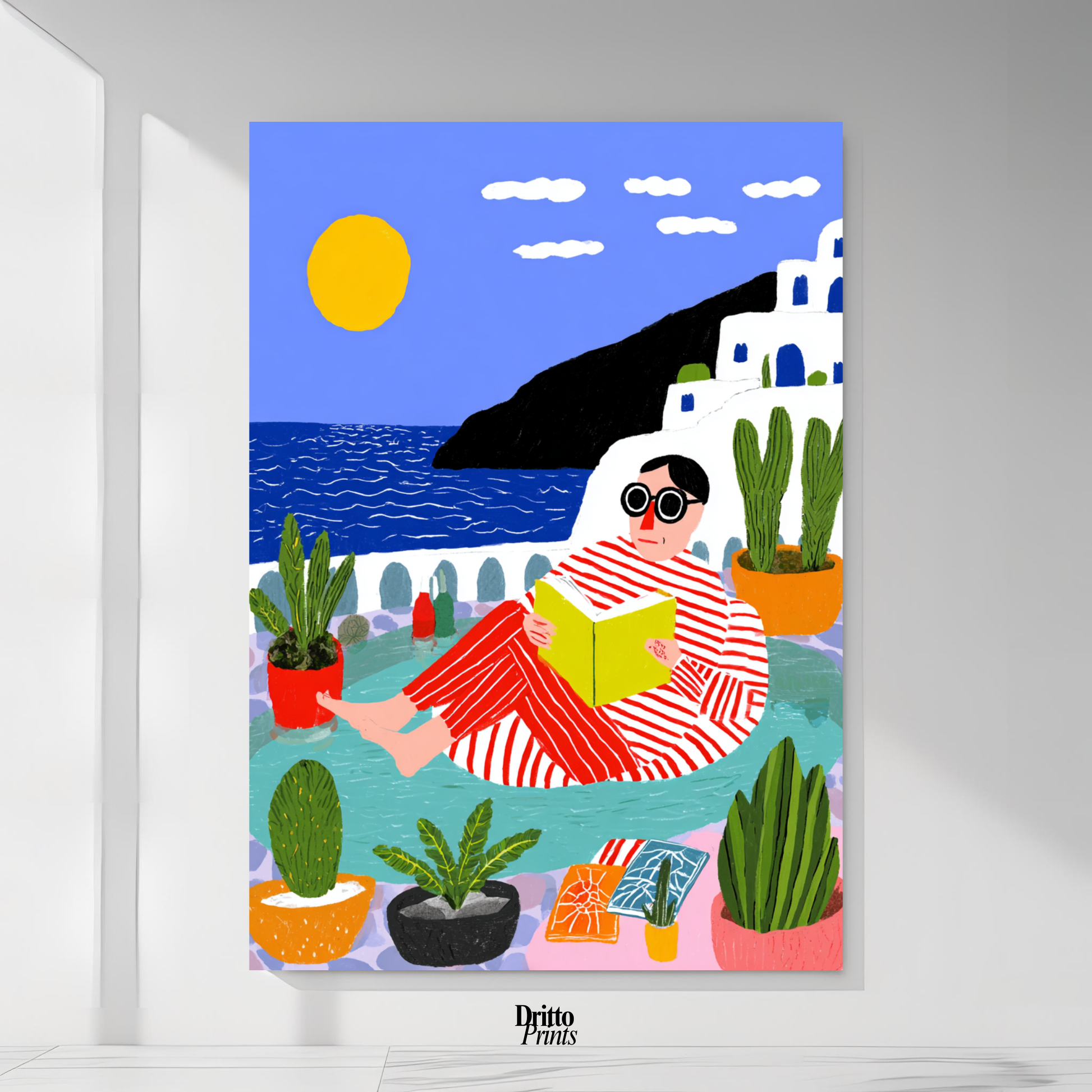 (PD38) Morning Glow at the Villa – 1980s Poolside Poster